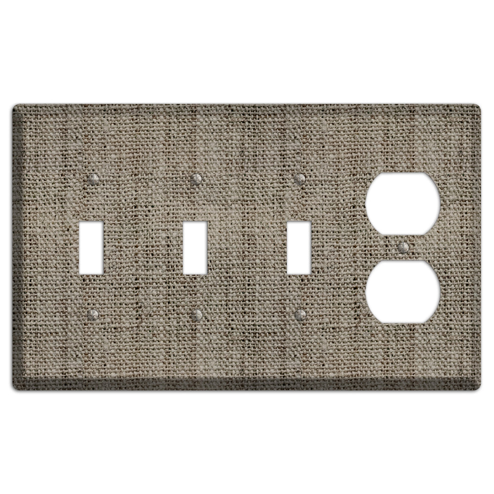 Makara Burlap 3 Toggle / Duplex Wallplate