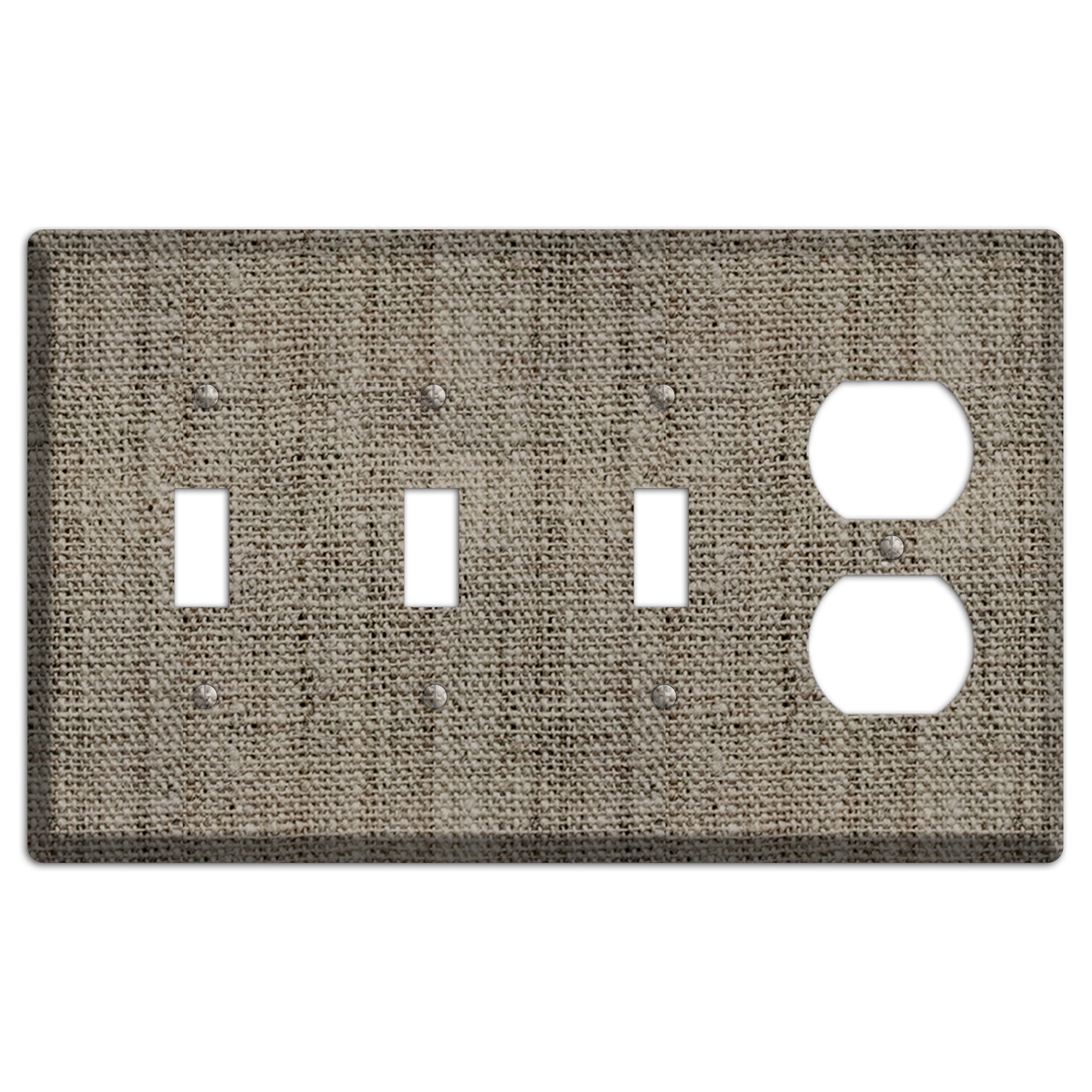 Makara Burlap 3 Toggle / Duplex Wallplate