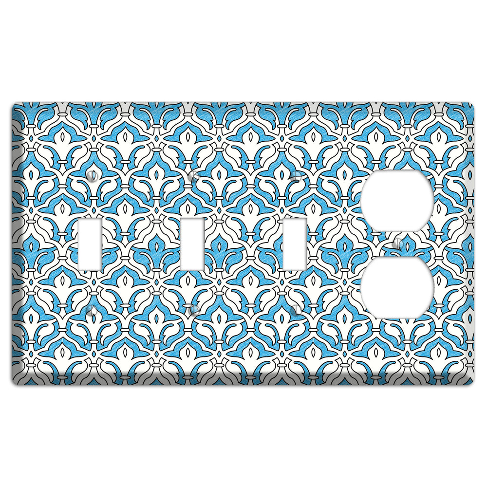 Blue Scallop Tapestry 3 Toggle / Duplex Wallplate
