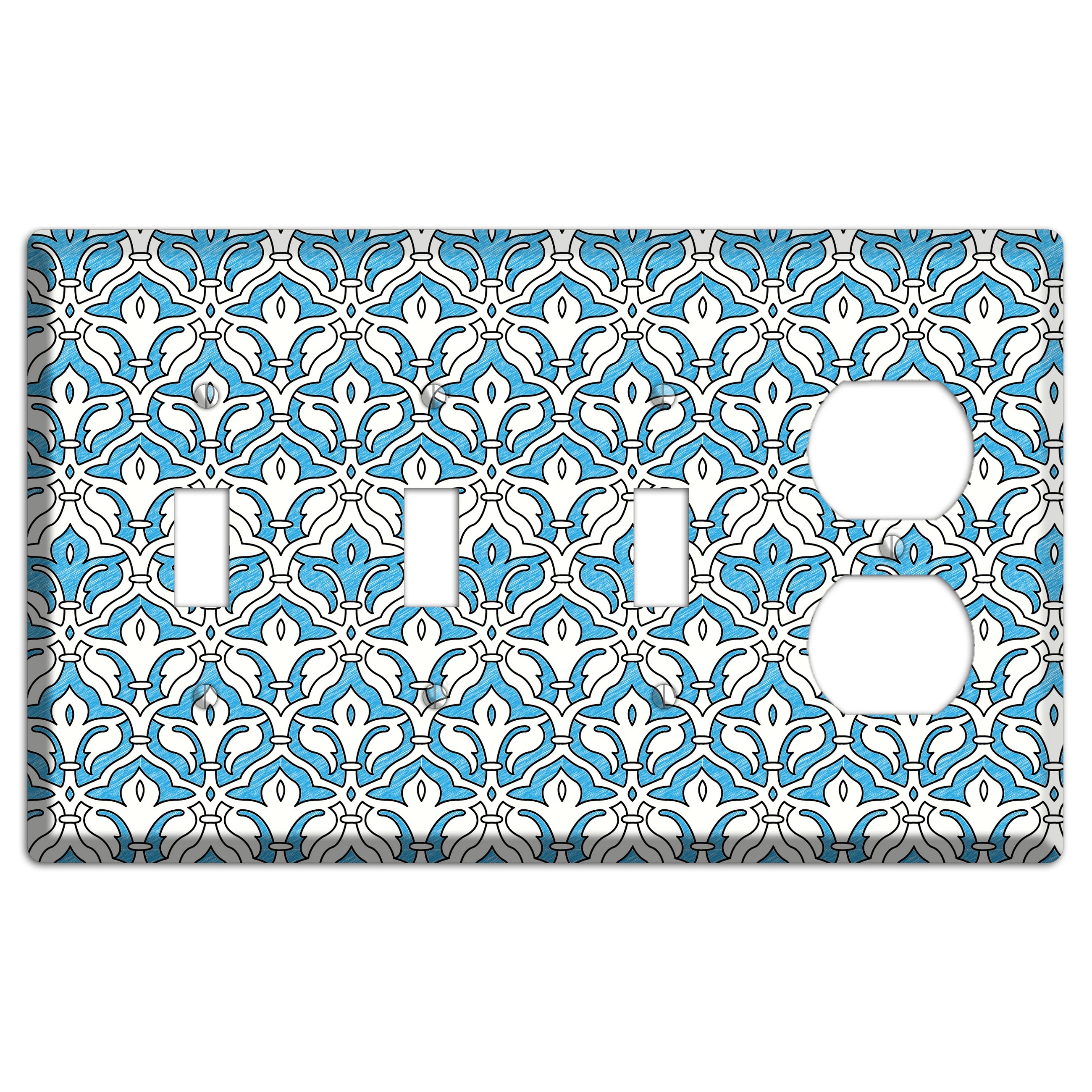 Blue Scallop Tapestry 3 Toggle / Duplex Wallplate
