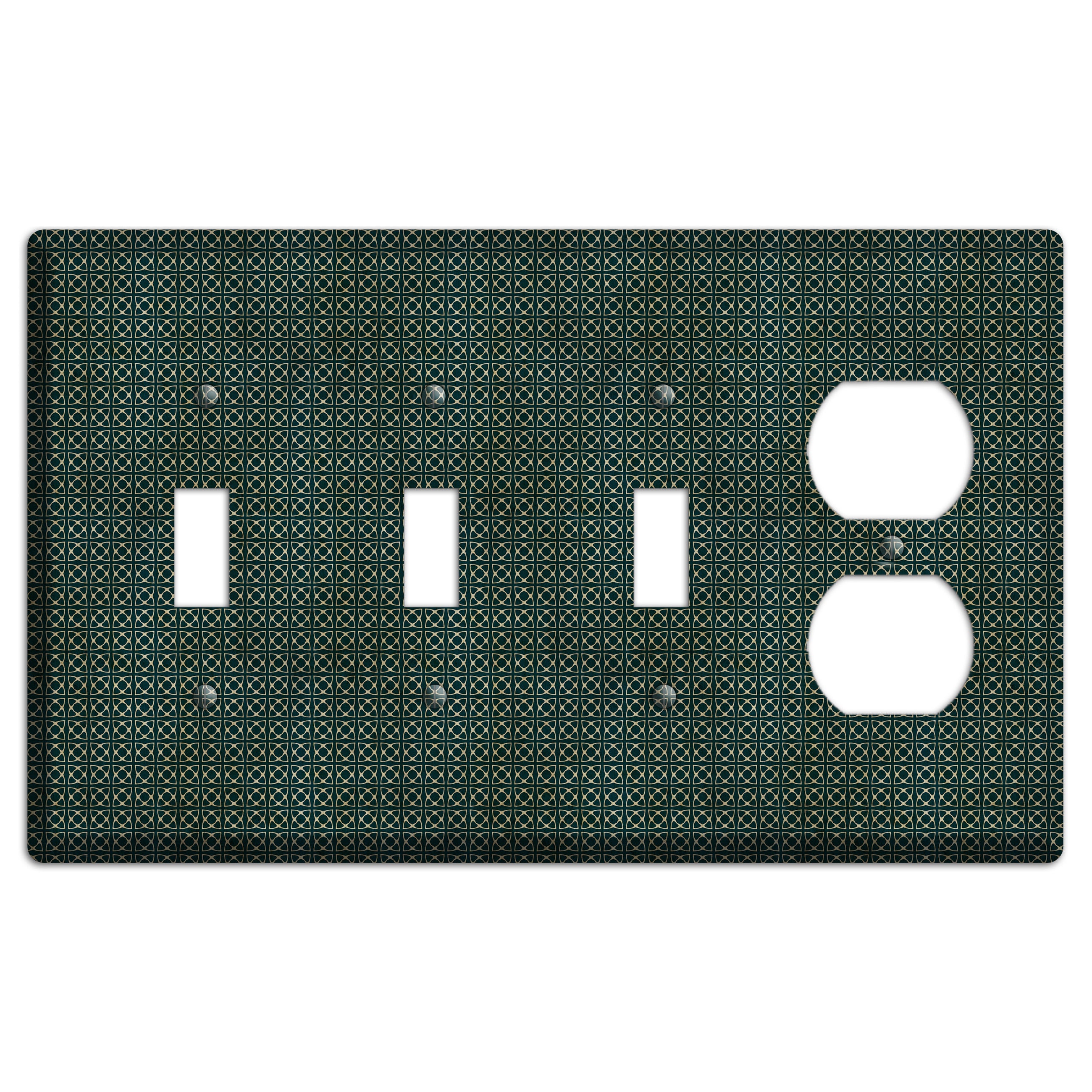Dark Green Grunge Tiny Tiled Tapestry 5 3 Toggle / Duplex Wallplate
