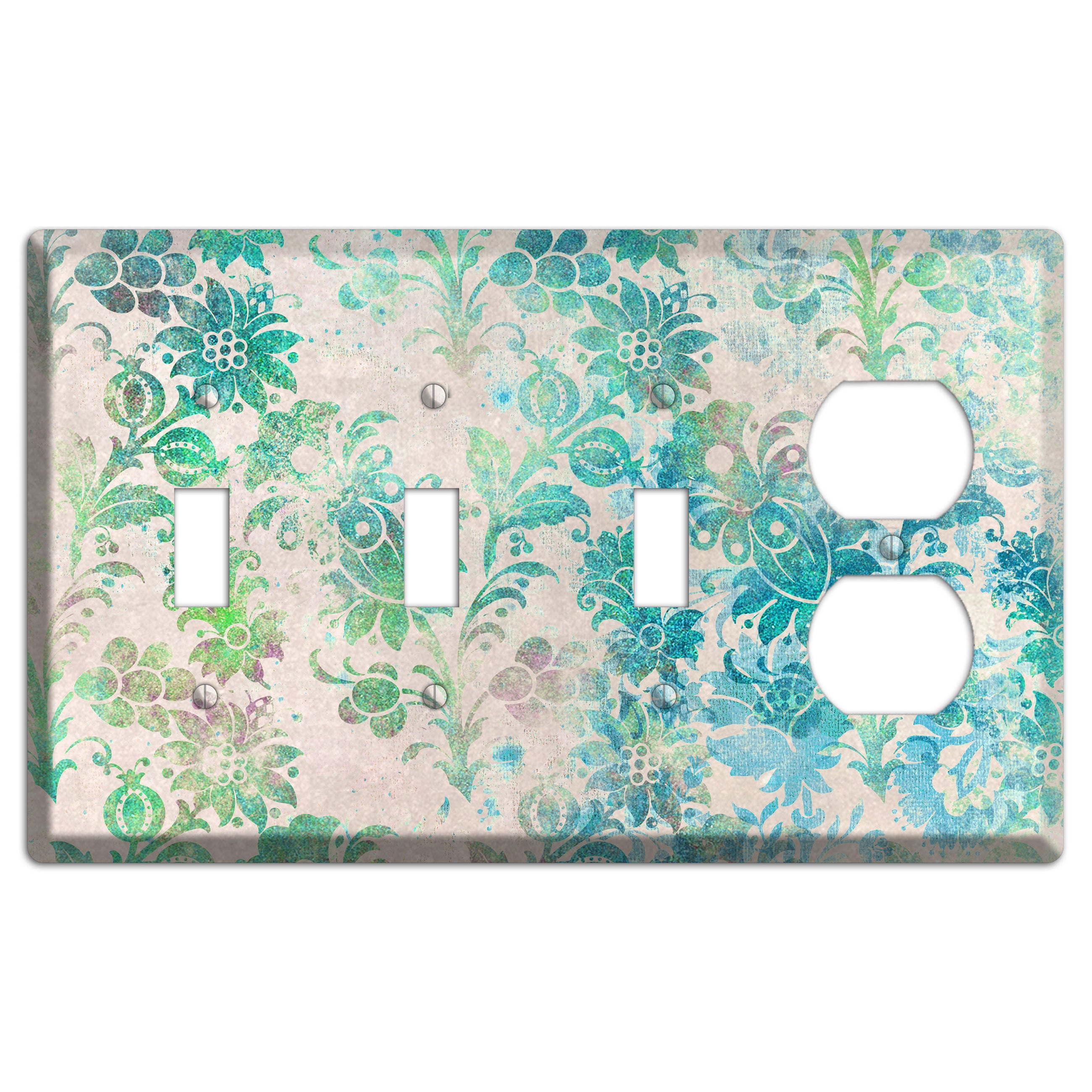 Acapulco Whimsical Damask 3 Toggle / Duplex Wallplate