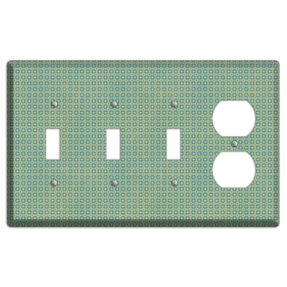 Multi Soft Green Arabesque 3 Toggle / Duplex Wallplate
