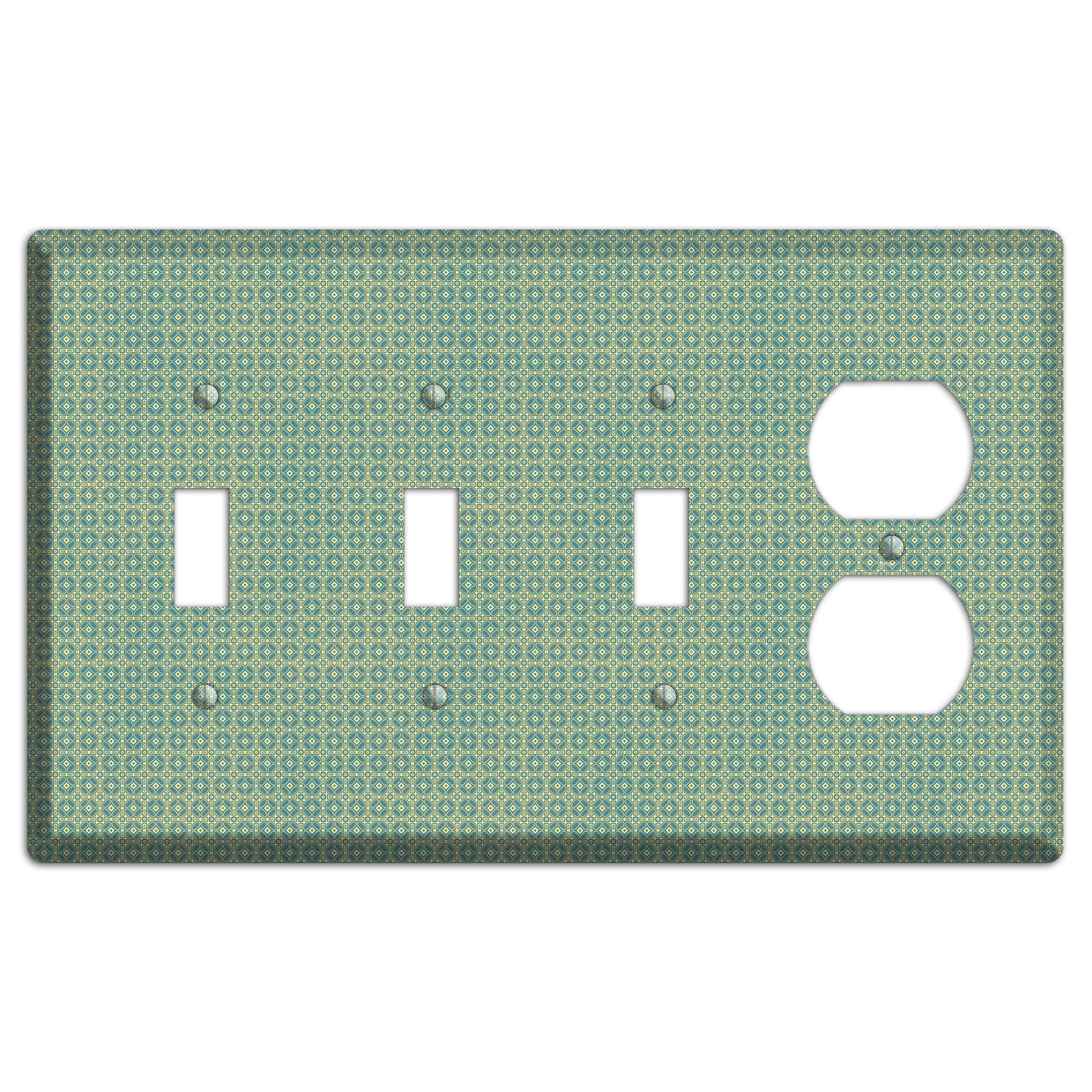 Multi Soft Green Arabesque 3 Toggle / Duplex Wallplate