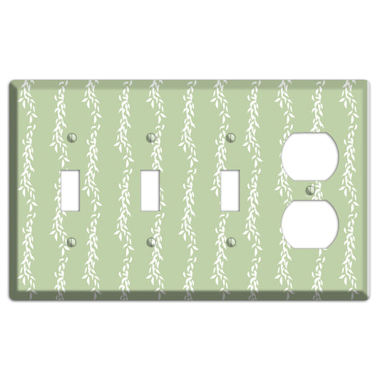 Leaves Style Z 3 Toggle / Duplex Wallplate