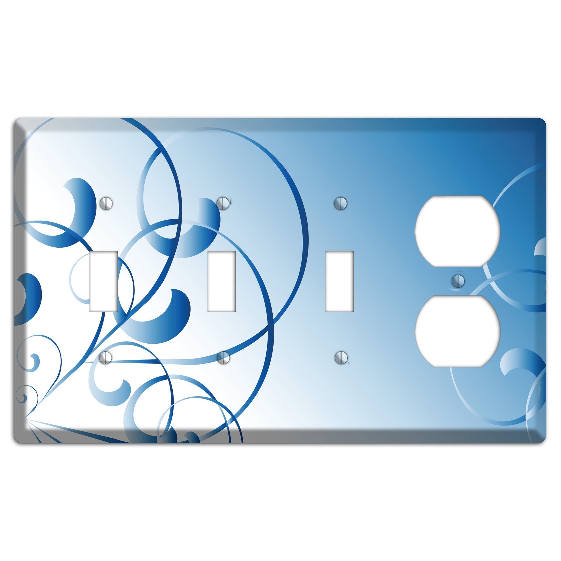 Blue Swoop 3 Toggle / Duplex Wallplate