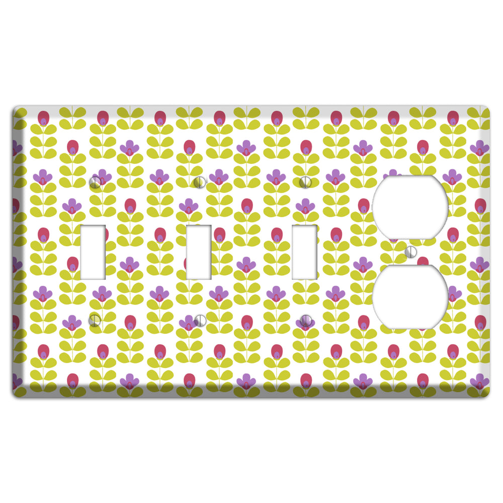 Yellow Small Sprouts 3 Toggle / Duplex Wallplate