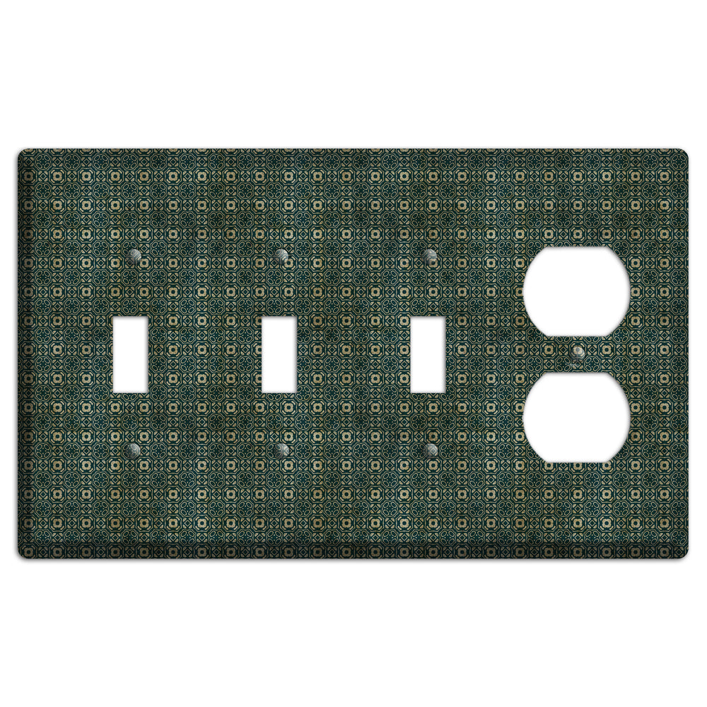 Dark Green Grunge Tapestry 3 Toggle / Duplex Wallplate