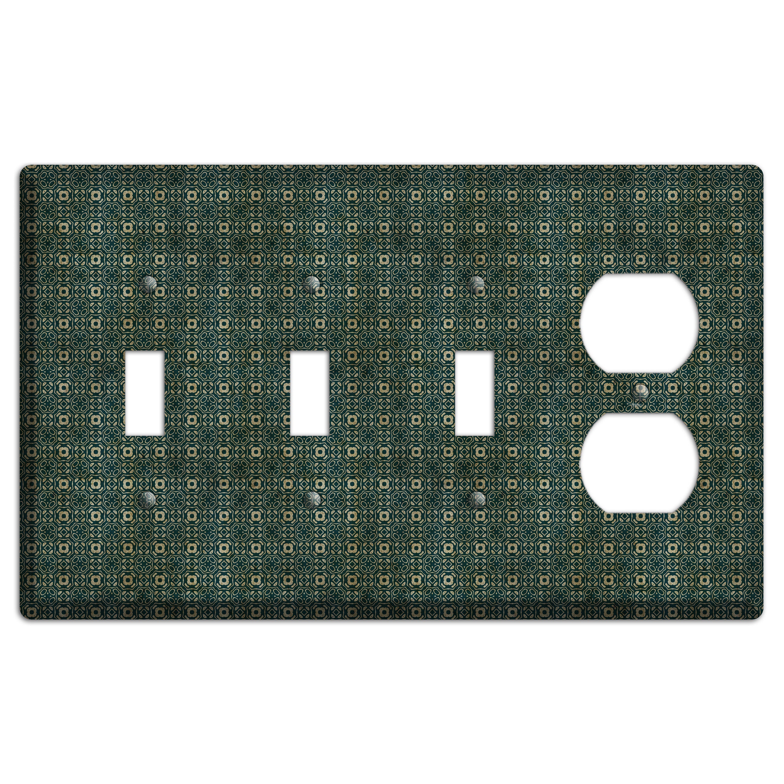 Dark Green Grunge Tapestry 3 Toggle / Duplex Wallplate