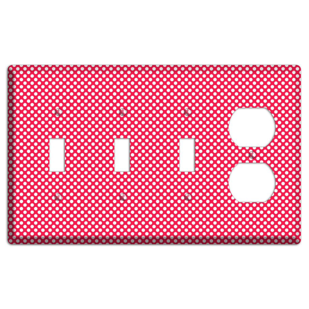Fuschia with Pink Tiny Polka Dots 3 Toggle / Duplex Wallplate