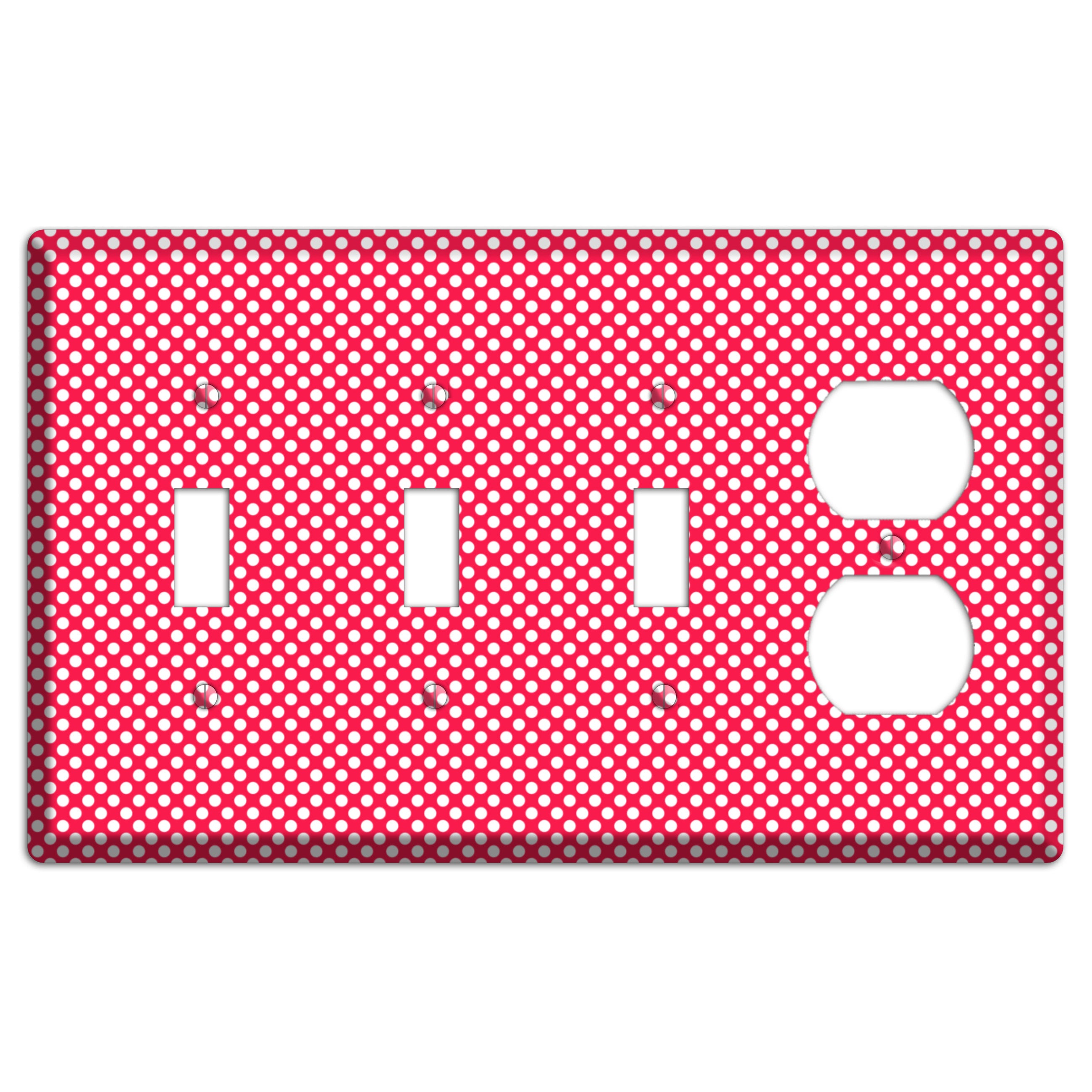 Fuschia with Pink Tiny Polka Dots 3 Toggle / Duplex Wallplate