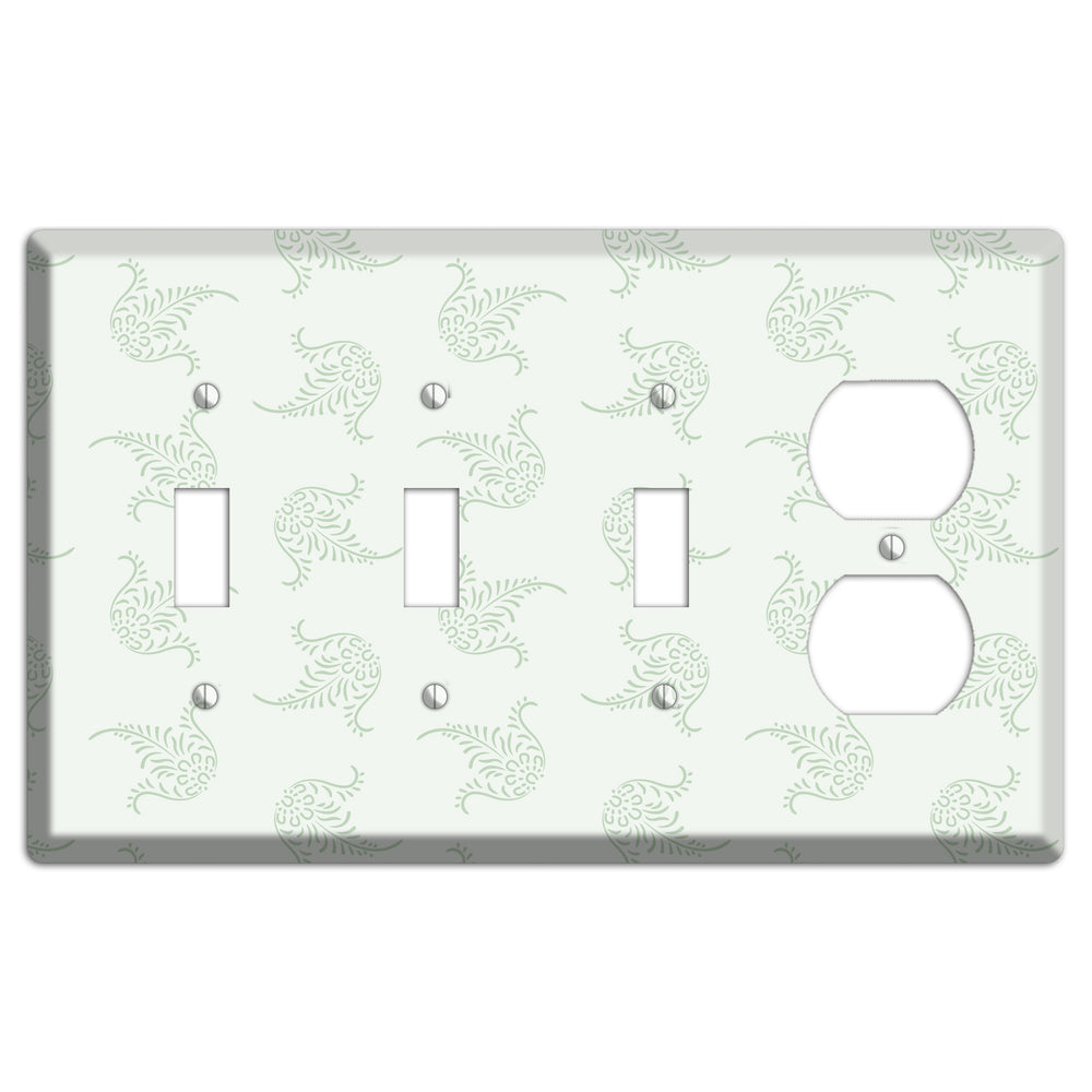 Mint Trefoil Cartouche 3 Toggle / Duplex Wallplate