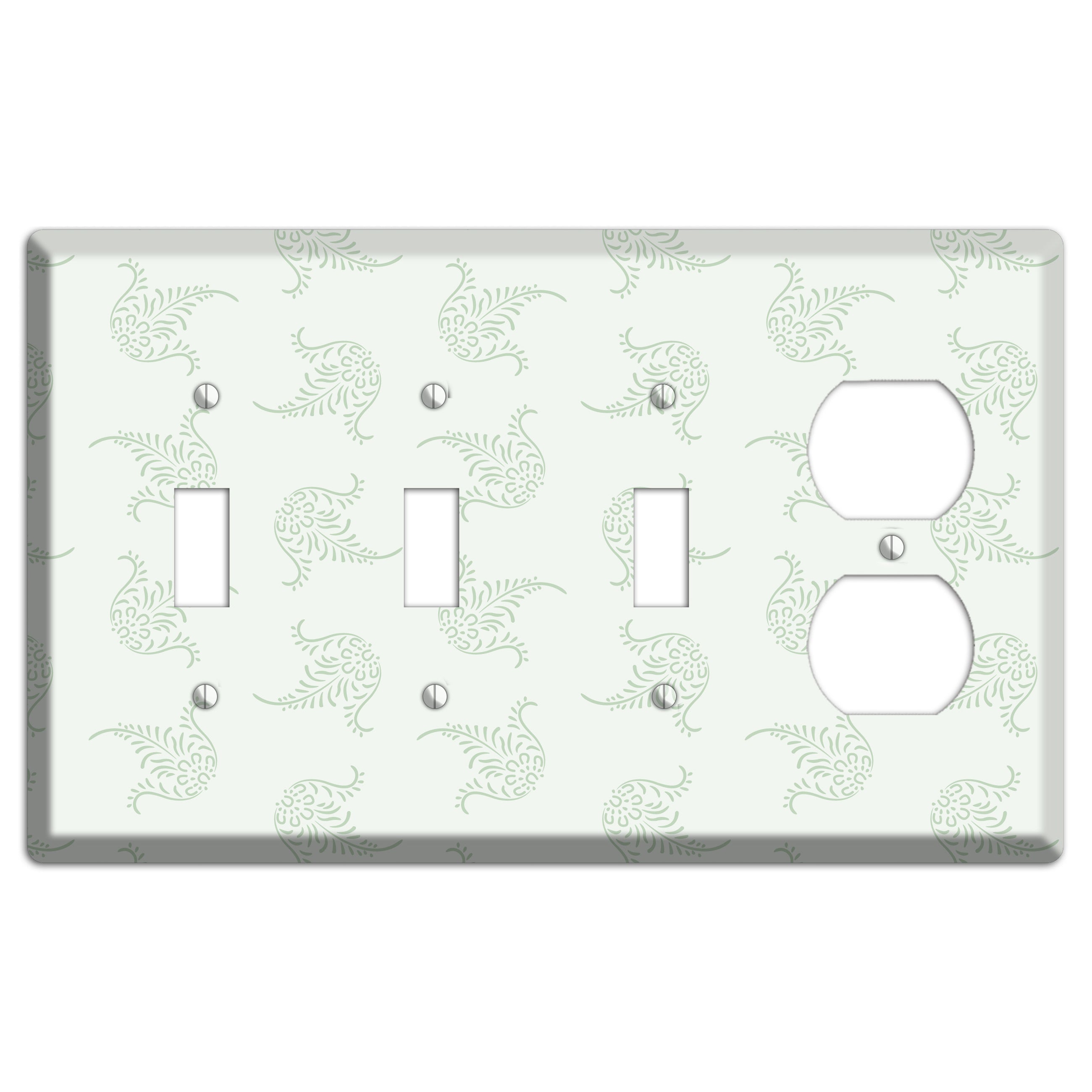 Mint Trefoil Cartouche 3 Toggle / Duplex Wallplate