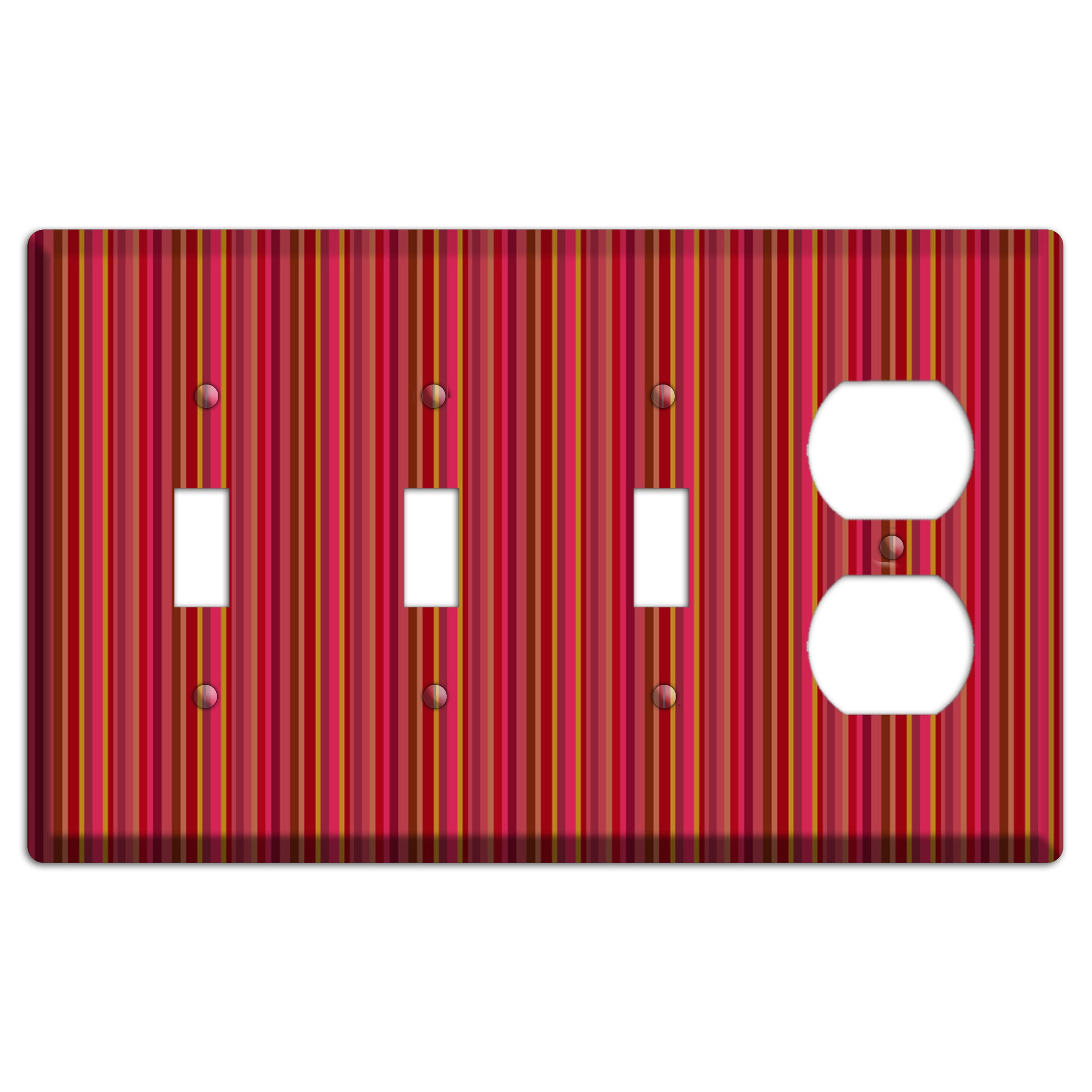 Multi Red Vertical Stripes 2 3 Toggle / Duplex Wallplate