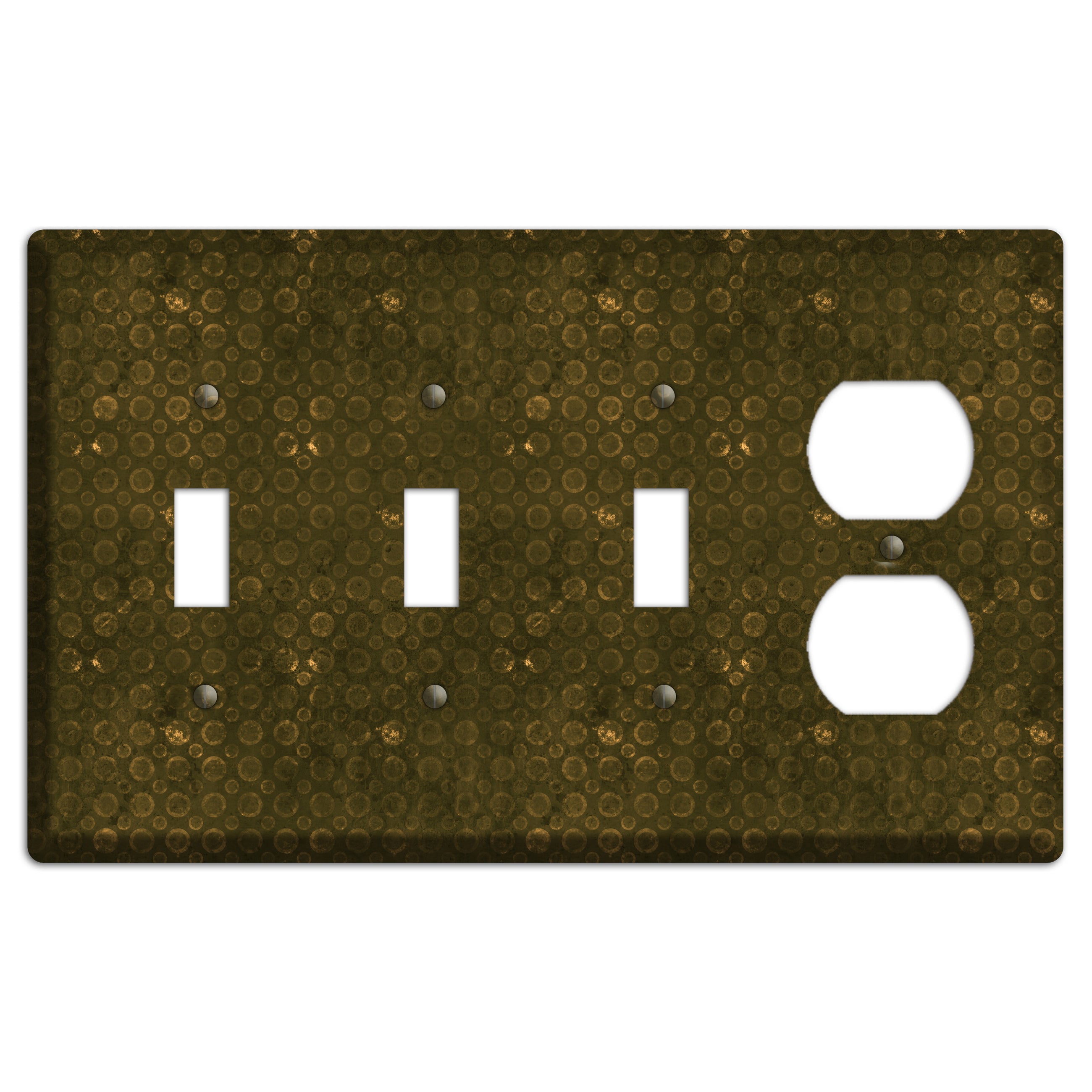 Olive Circles 3 Toggle / Duplex Wallplate