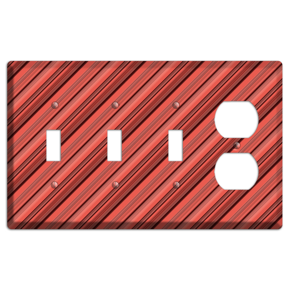 Red Stripes 2 3 Toggle / Duplex Wallplate