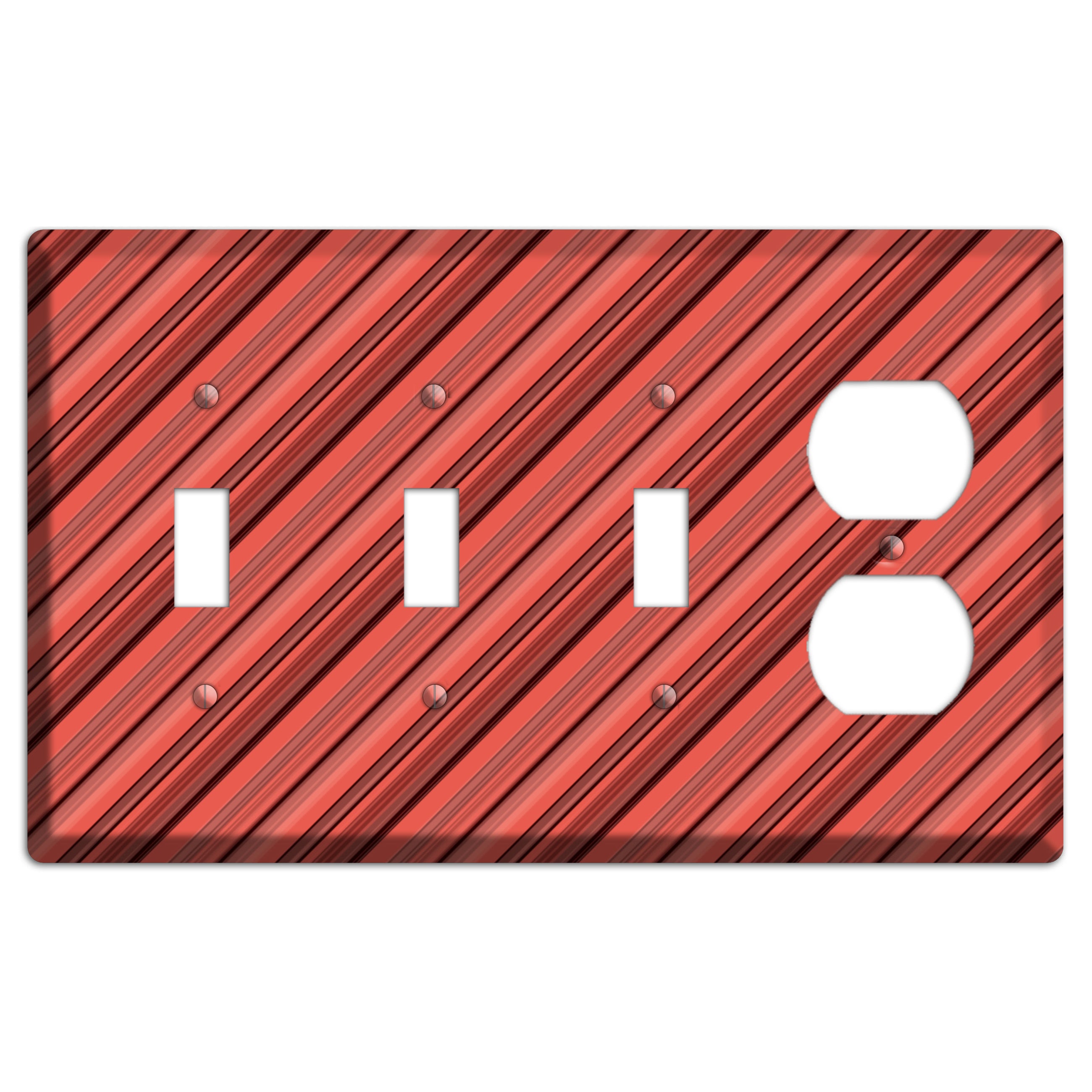 Red Stripes 2 3 Toggle / Duplex Wallplate