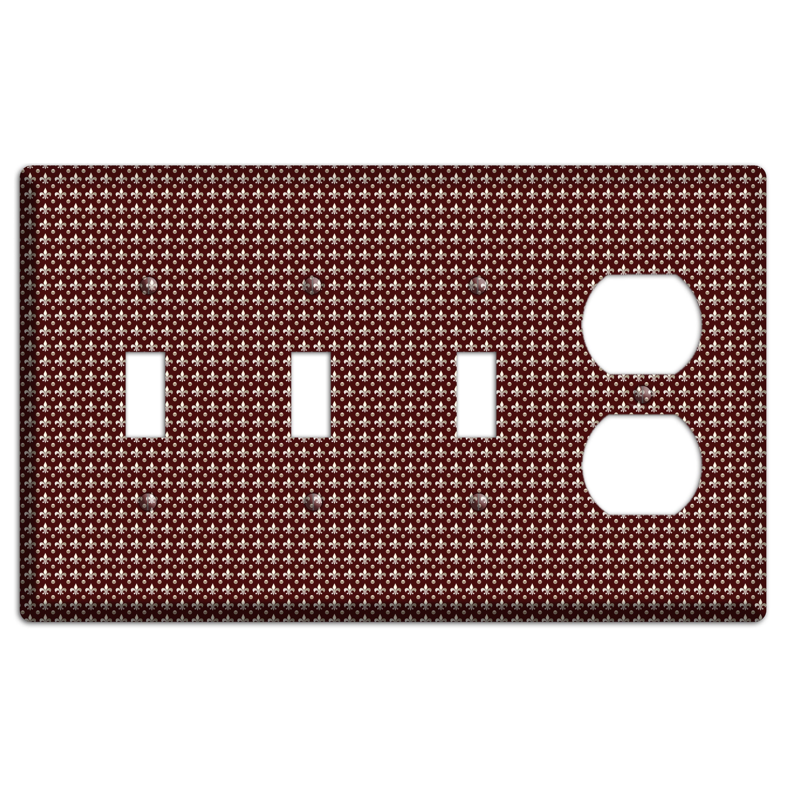 Brown Fleur de Lis 3 Toggle / Duplex Wallplate