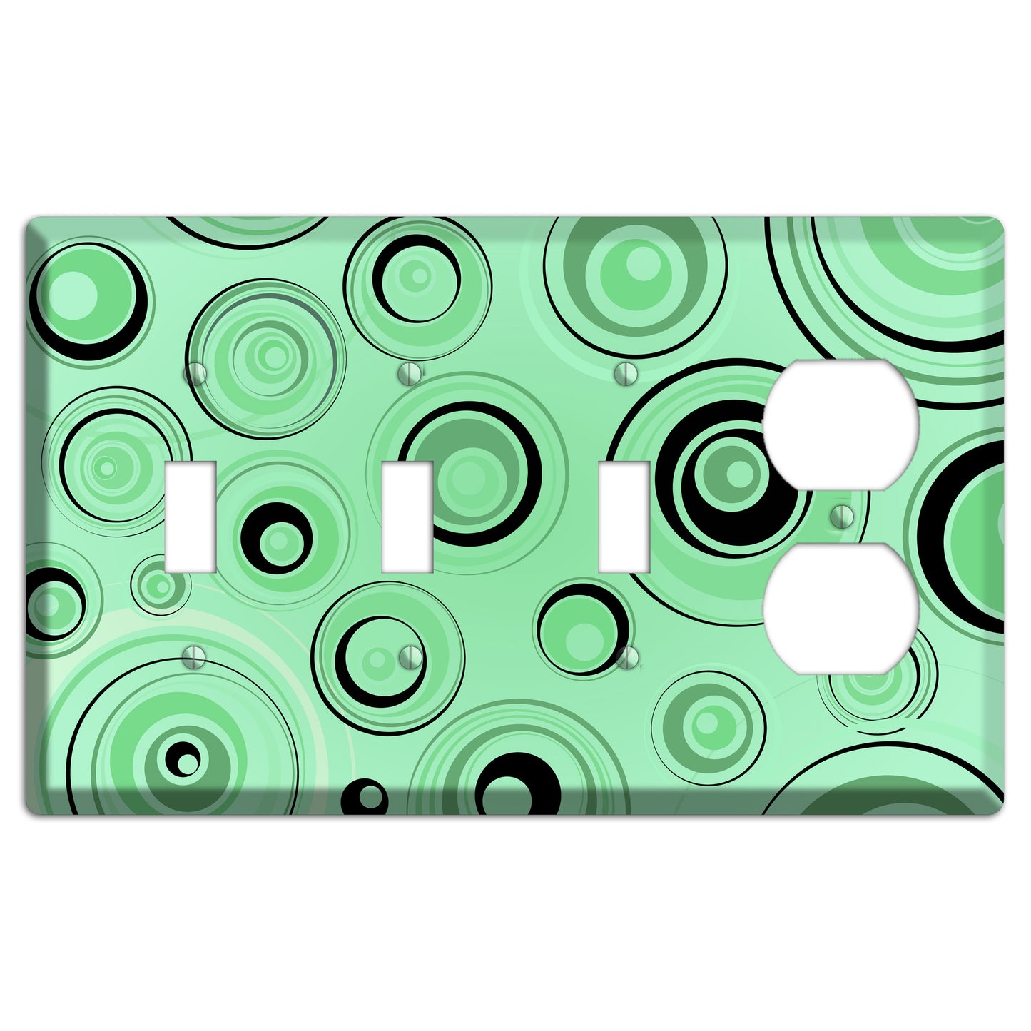 Mint Green Circles 3 Toggle / Duplex Wallplate