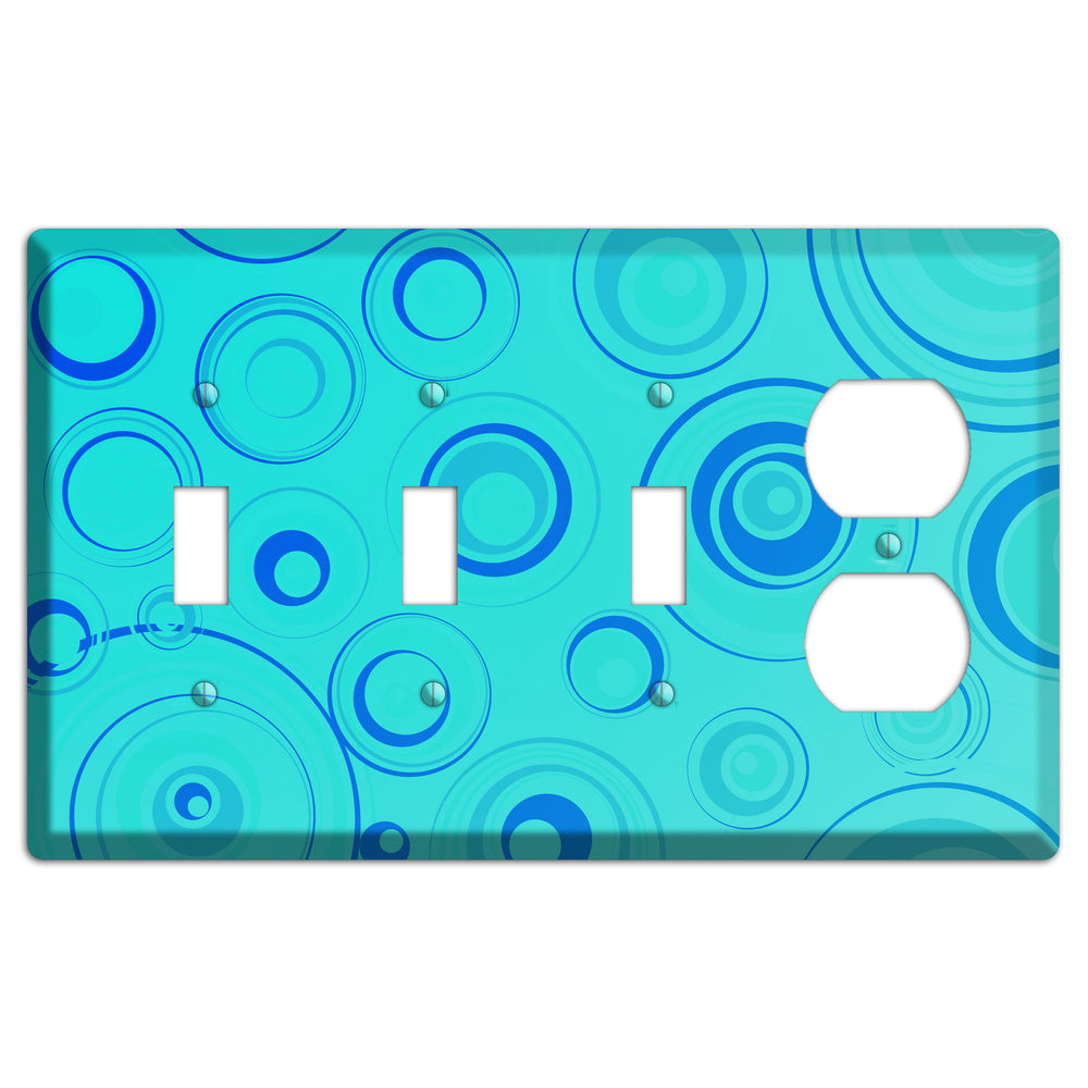 Turquoise Circles 3 Toggle / Duplex Wallplate
