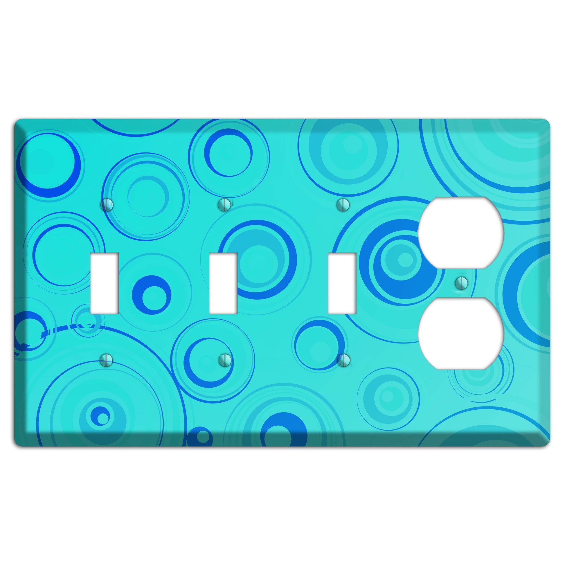 Turquoise Circles 3 Toggle / Duplex Wallplate
