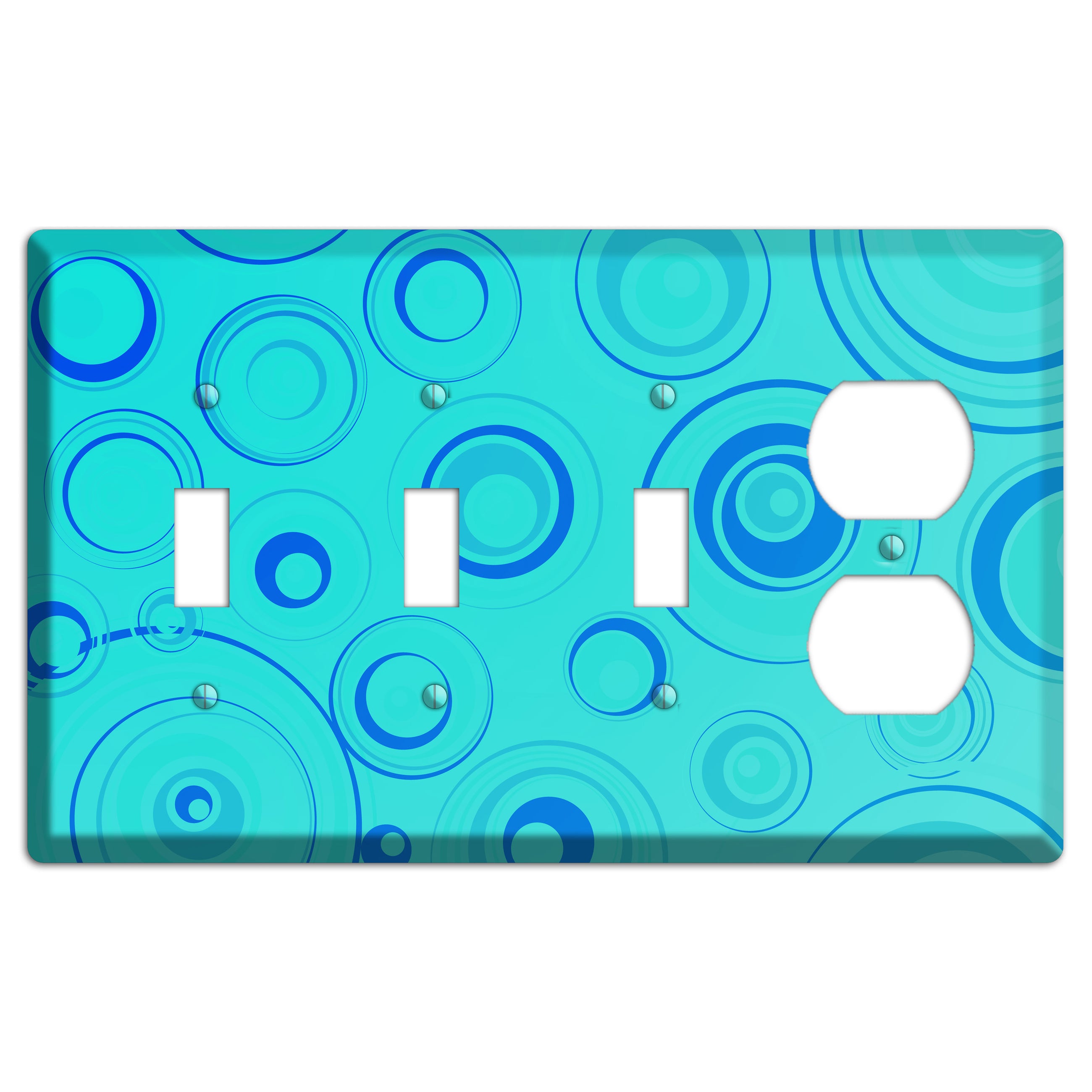 Turquoise Circles 3 Toggle / Duplex Wallplate