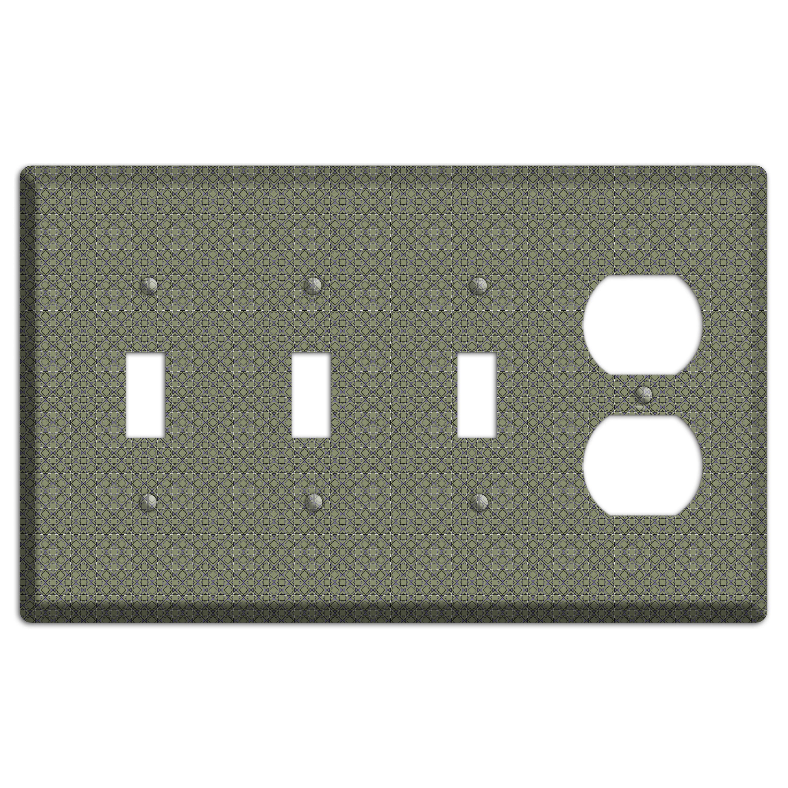 Multi Olive Foulard 3 Toggle / Duplex Wallplate