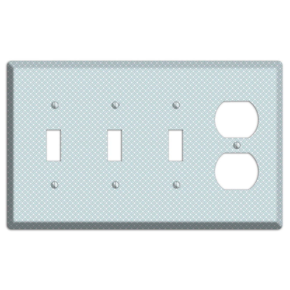 Light Blue Geometric 3 Toggle / Duplex Wallplate
