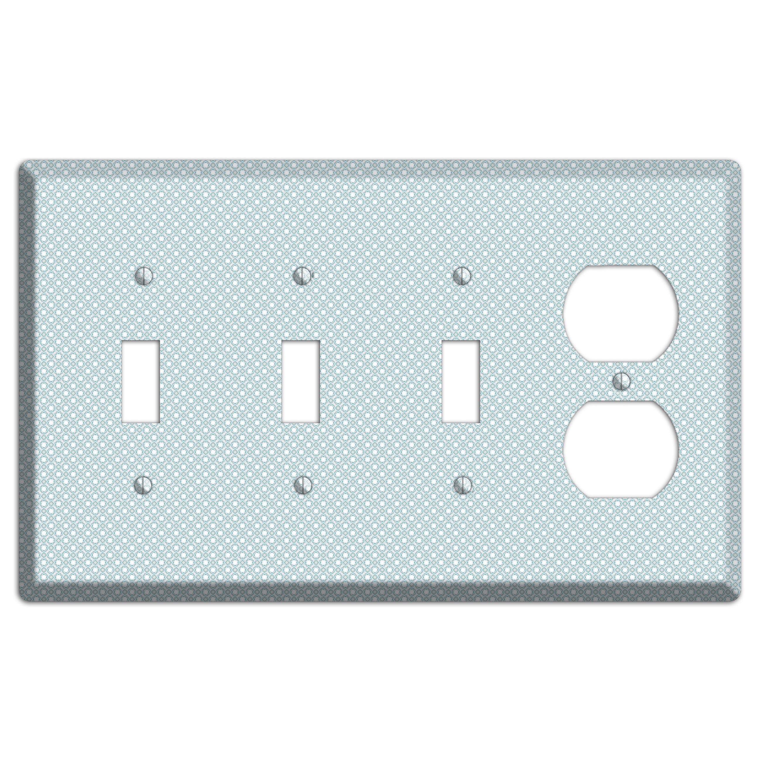 Light Blue Geometric 3 Toggle / Duplex Wallplate