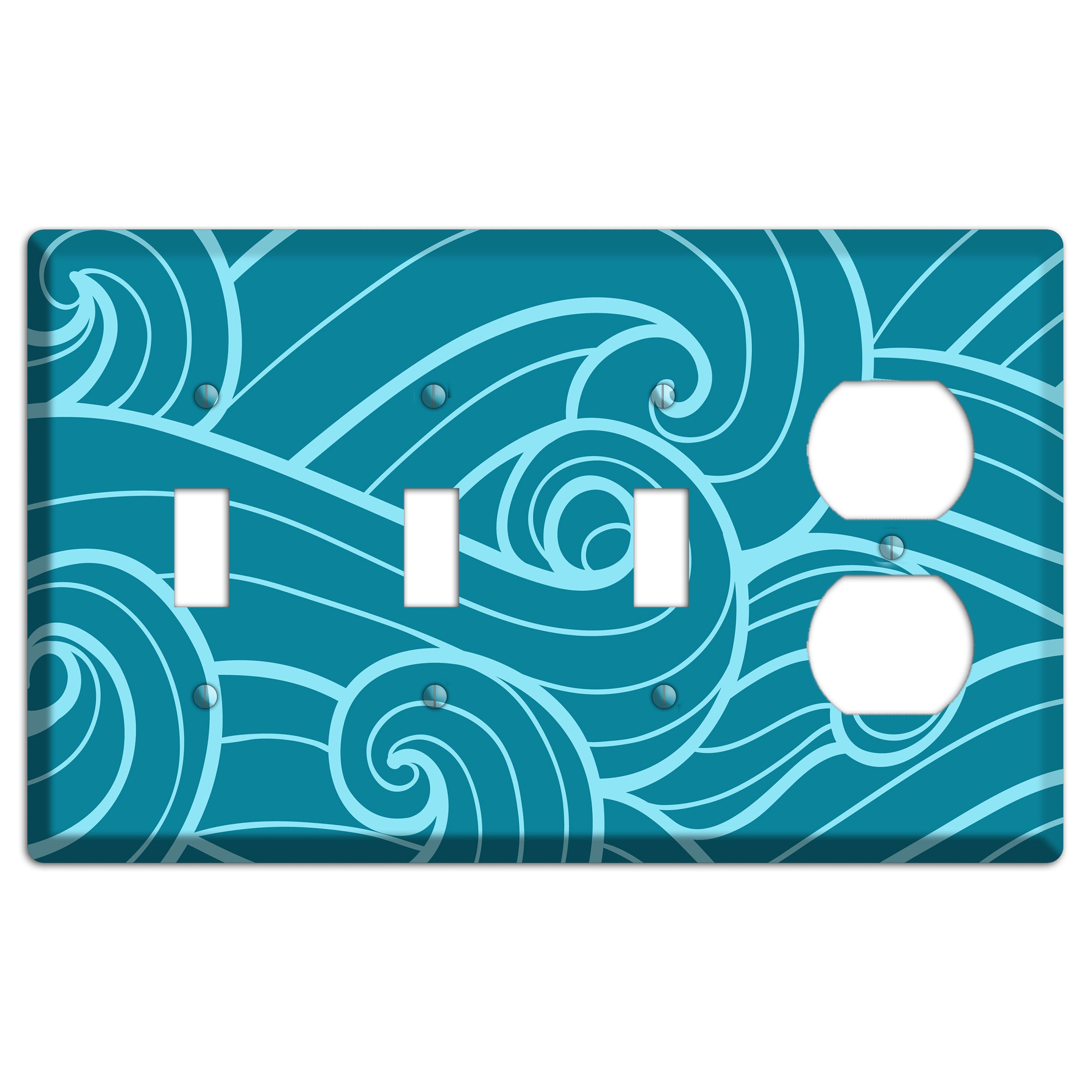 Abstract Curl Turquois 3 Toggle / Duplex Wallplate