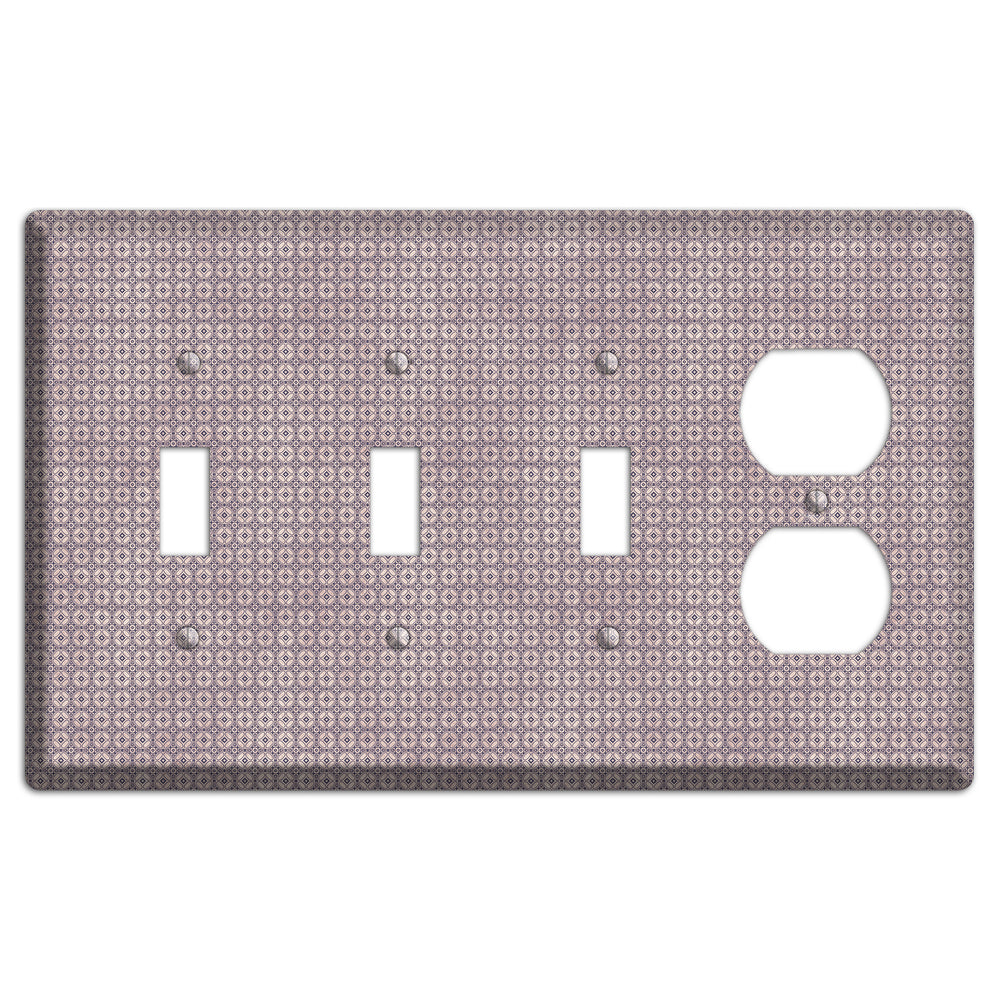 Multi Dusty Mauve Arabesque 3 Toggle / Duplex Wallplate
