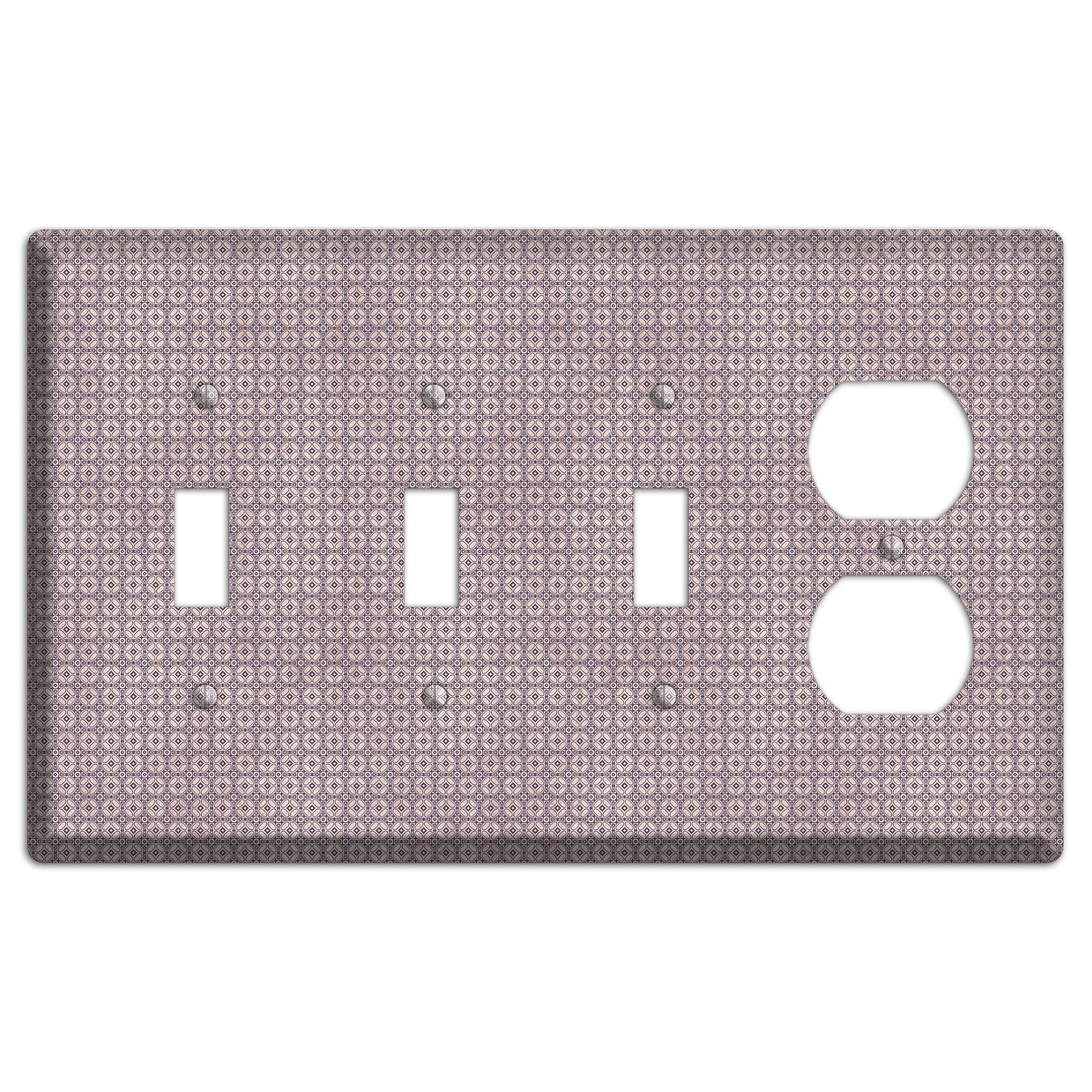 Multi Dusty Mauve Arabesque 3 Toggle / Duplex Wallplate