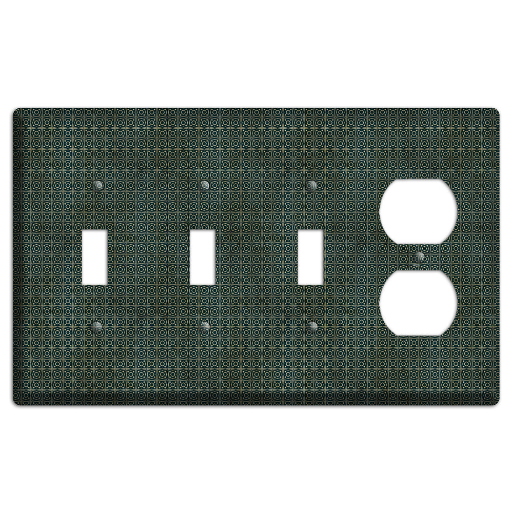 Dark Green Grunge Tiny Tiled Tapestry 4 3 Toggle / Duplex Wallplate