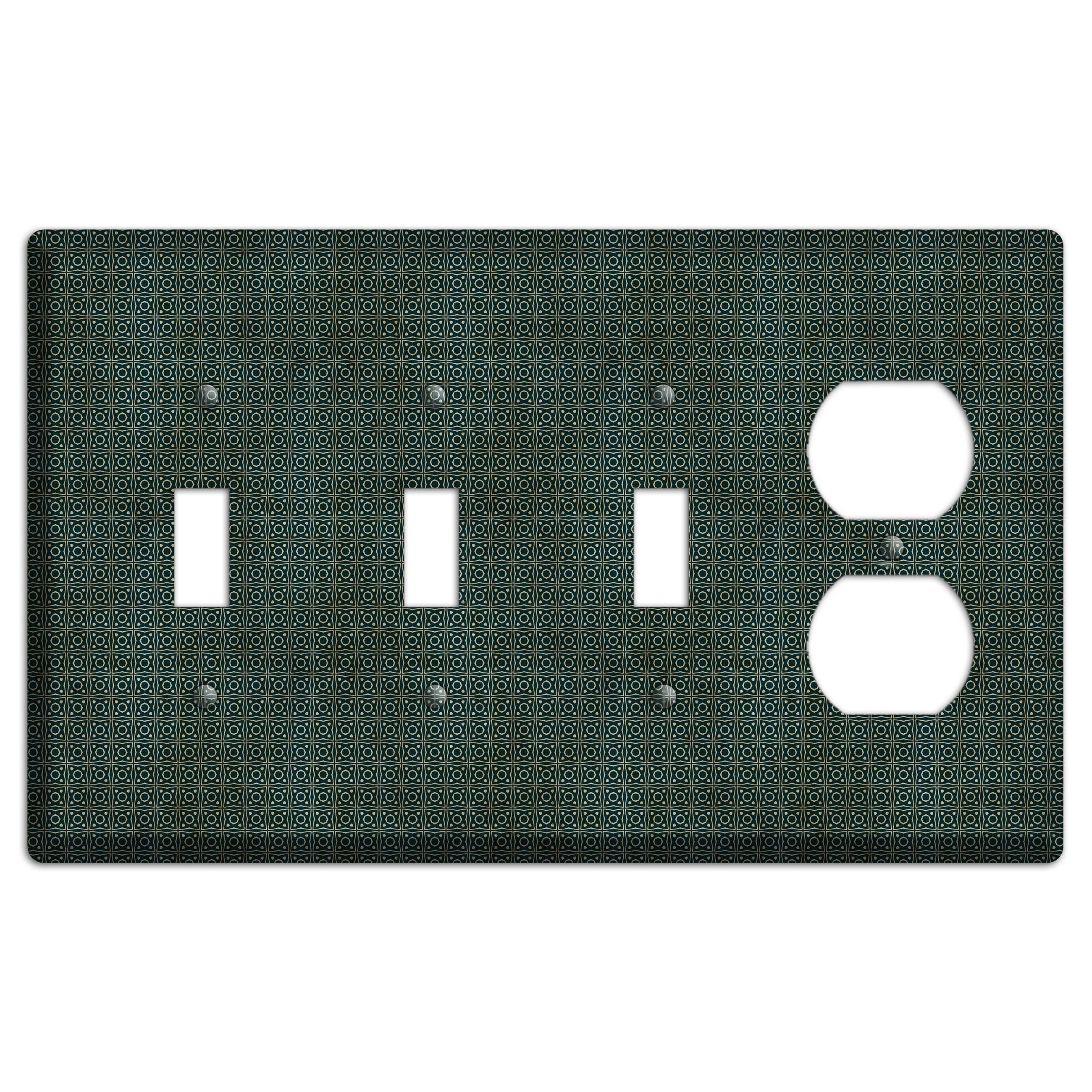 Dark Green Grunge Tiny Tiled Tapestry 4 3 Toggle / Duplex Wallplate