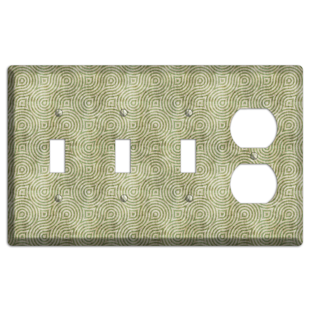 Light Green Swirl 3 Toggle / Duplex Wallplate