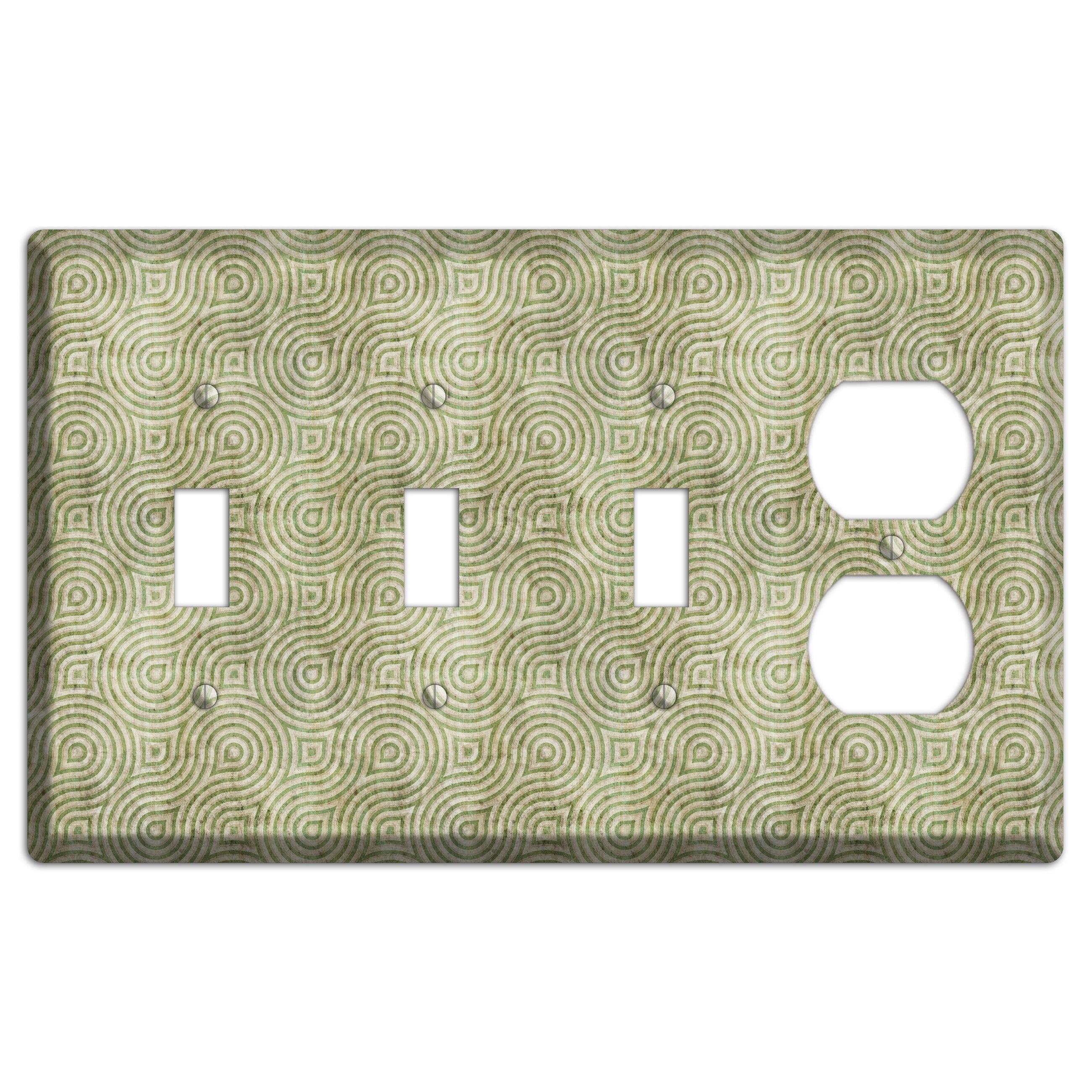 Light Green Swirl 3 Toggle / Duplex Wallplate