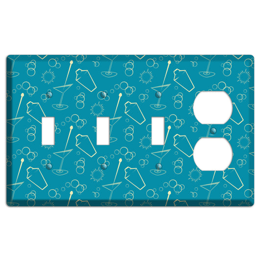 Teal Cocktail Hour 3 Toggle / Duplex Wallplate
