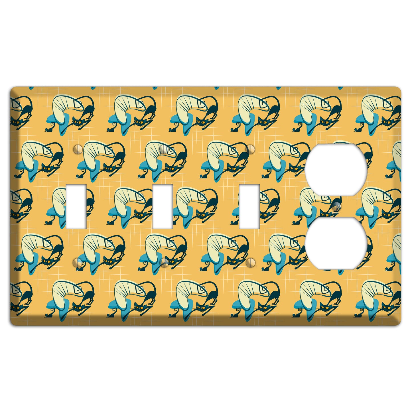 Yellow Kitties 3 Toggle / Duplex Wallplate