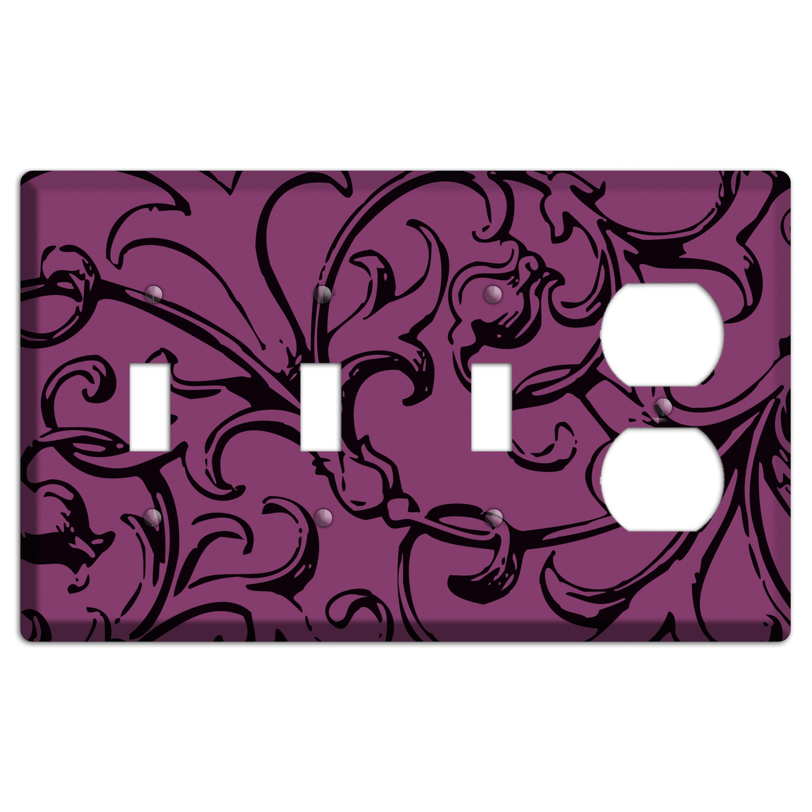 Victorian Fuschia 3 Toggle / Duplex Wallplate