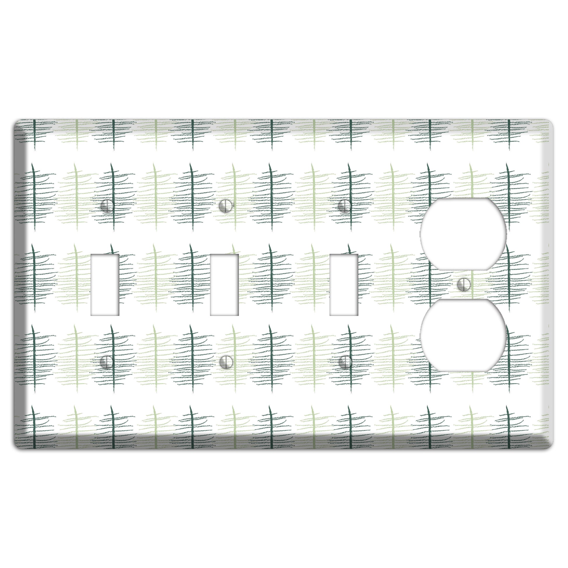 Leaves Style B 3 Toggle / Duplex Wallplate