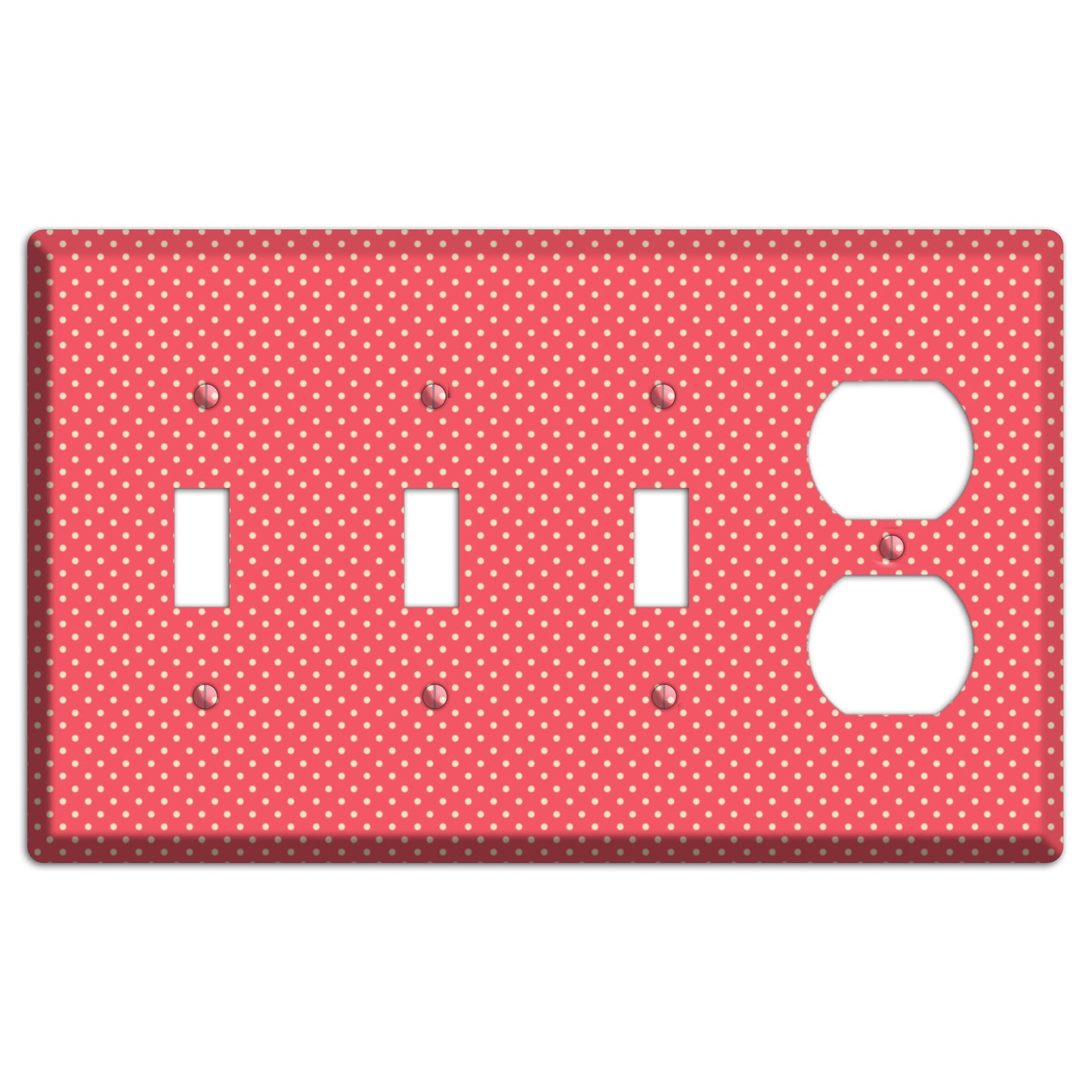 Multi Pink Tiny Polka Dots 3 Toggle / Duplex Wallplate