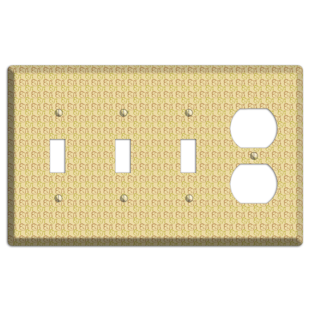 Heart Padlock with Key 3 Toggle / Duplex Wallplate