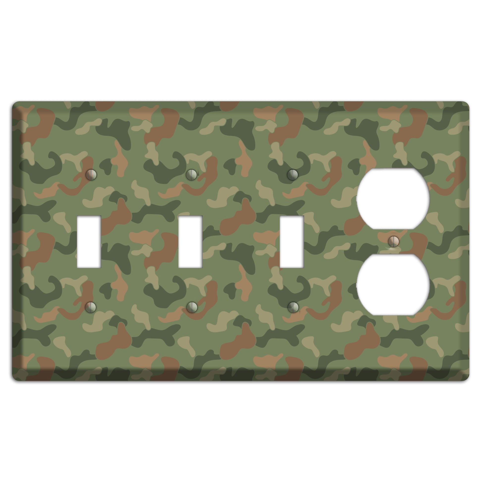 Jungle Green Camo 3 Toggle / Duplex Wallplate