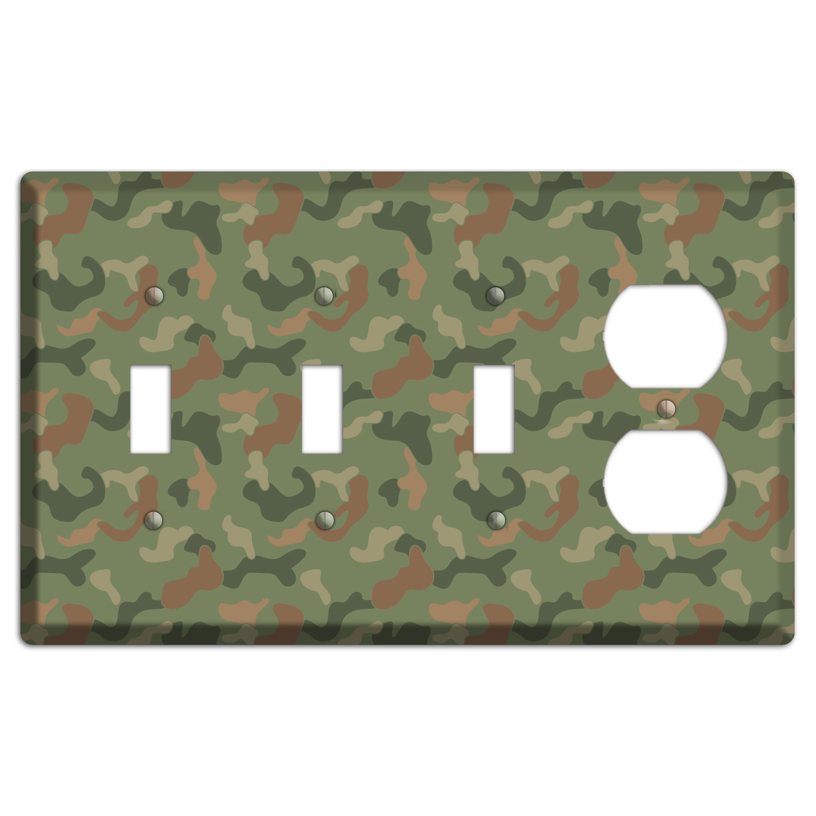 Jungle Green Camo 3 Toggle / Duplex Wallplate