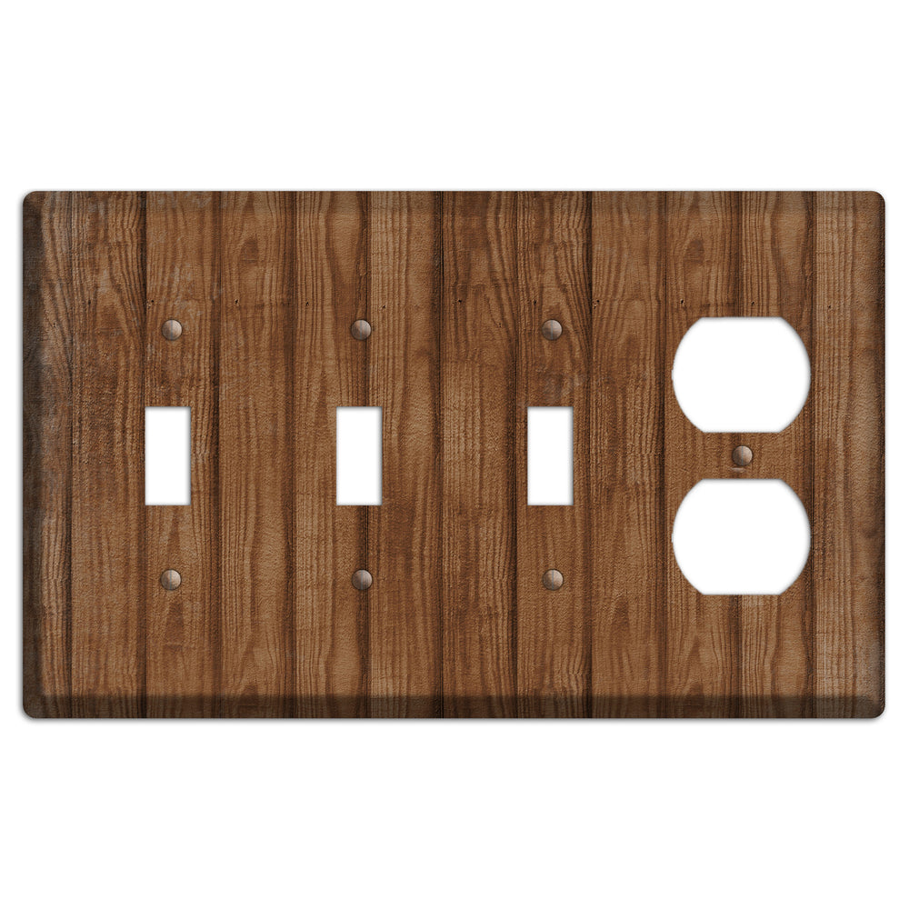 Old Copper Weathered Wood 3 Toggle / Duplex Wallplate