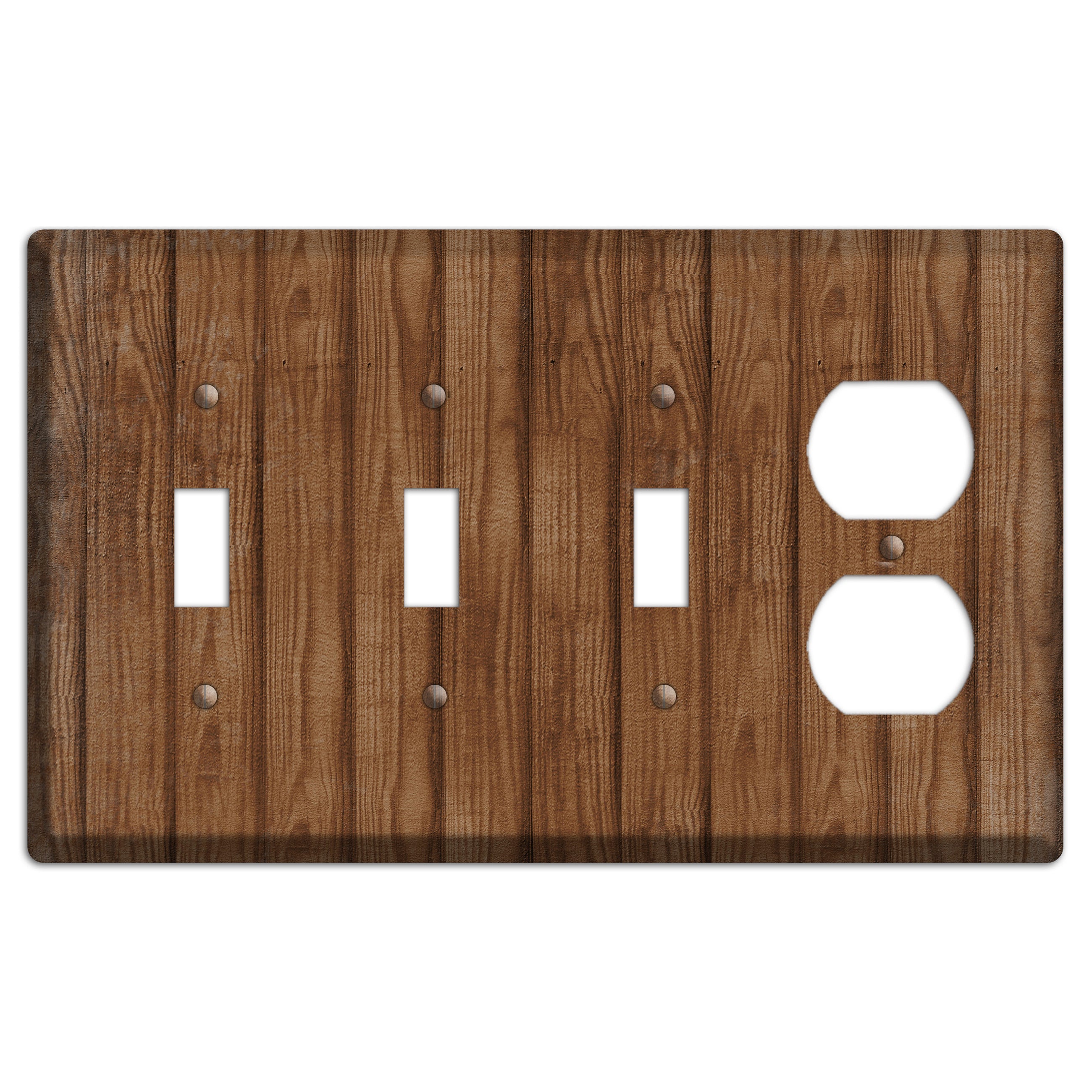 Old Copper Weathered Wood 3 Toggle / Duplex Wallplate