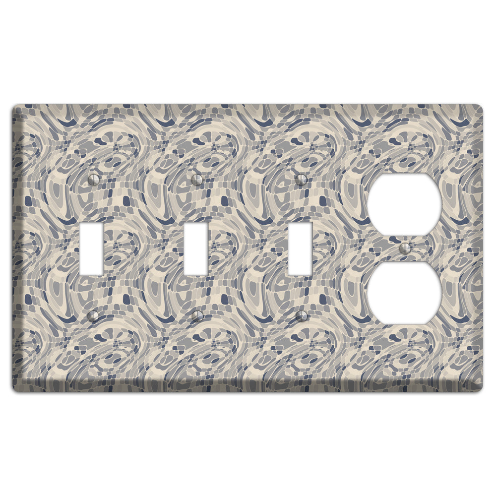 Blue and Beige Abstract 2 3 Toggle / Duplex Wallplate