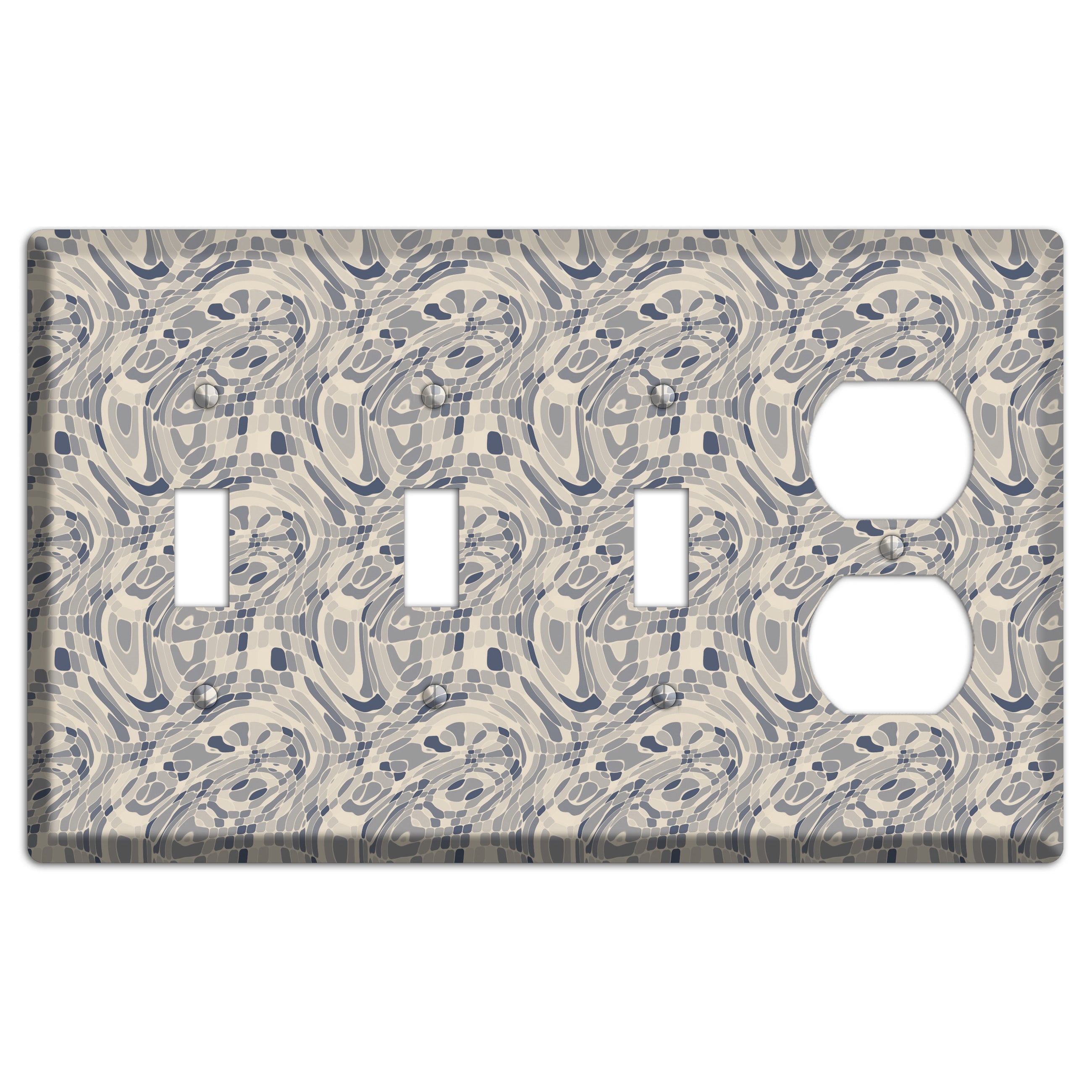 Blue and Beige Abstract 2 3 Toggle / Duplex Wallplate