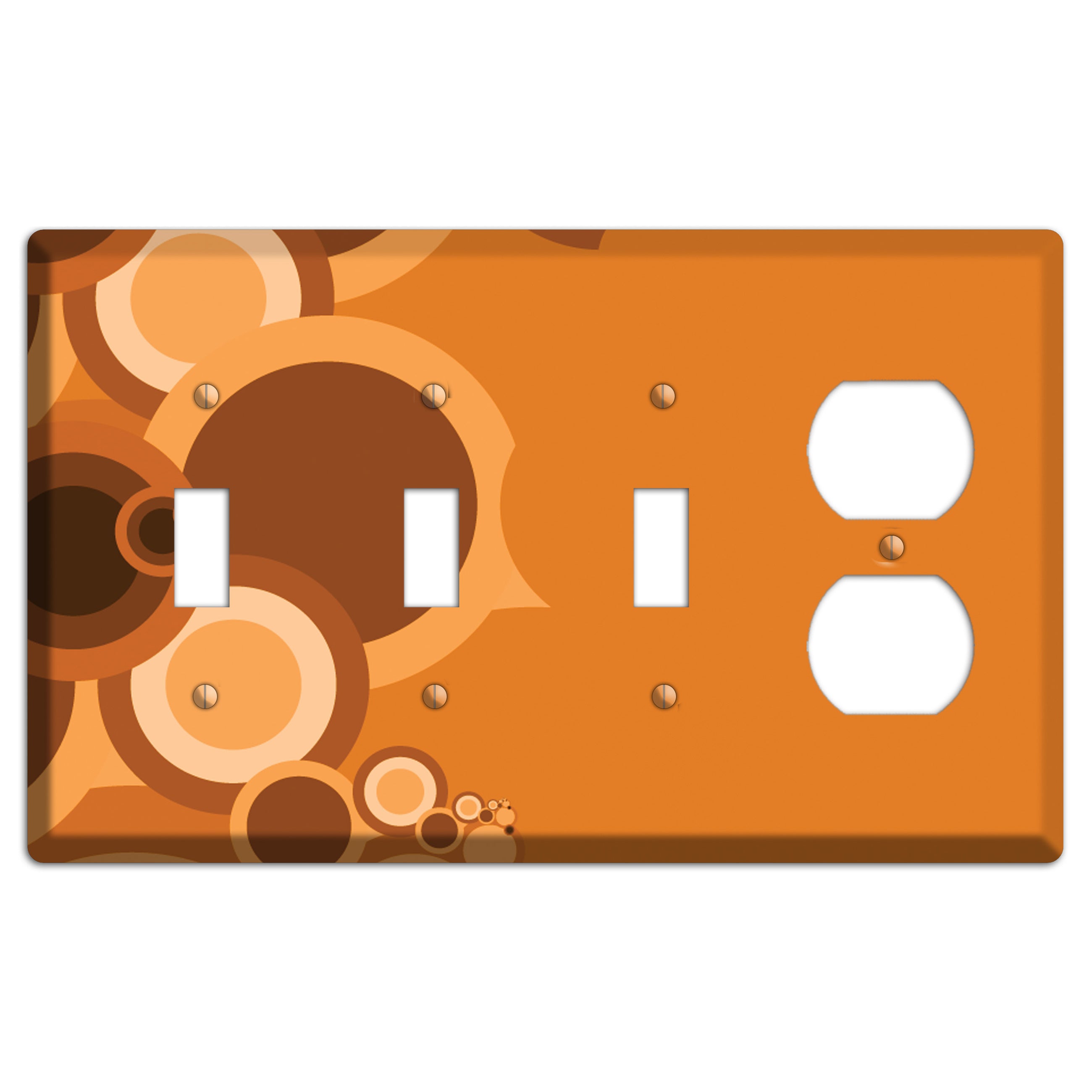 Burnt Orange Circles 3 Toggle / Duplex Wallplate