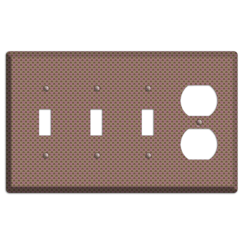 Brown Foulard 3 Toggle / Duplex Wallplate